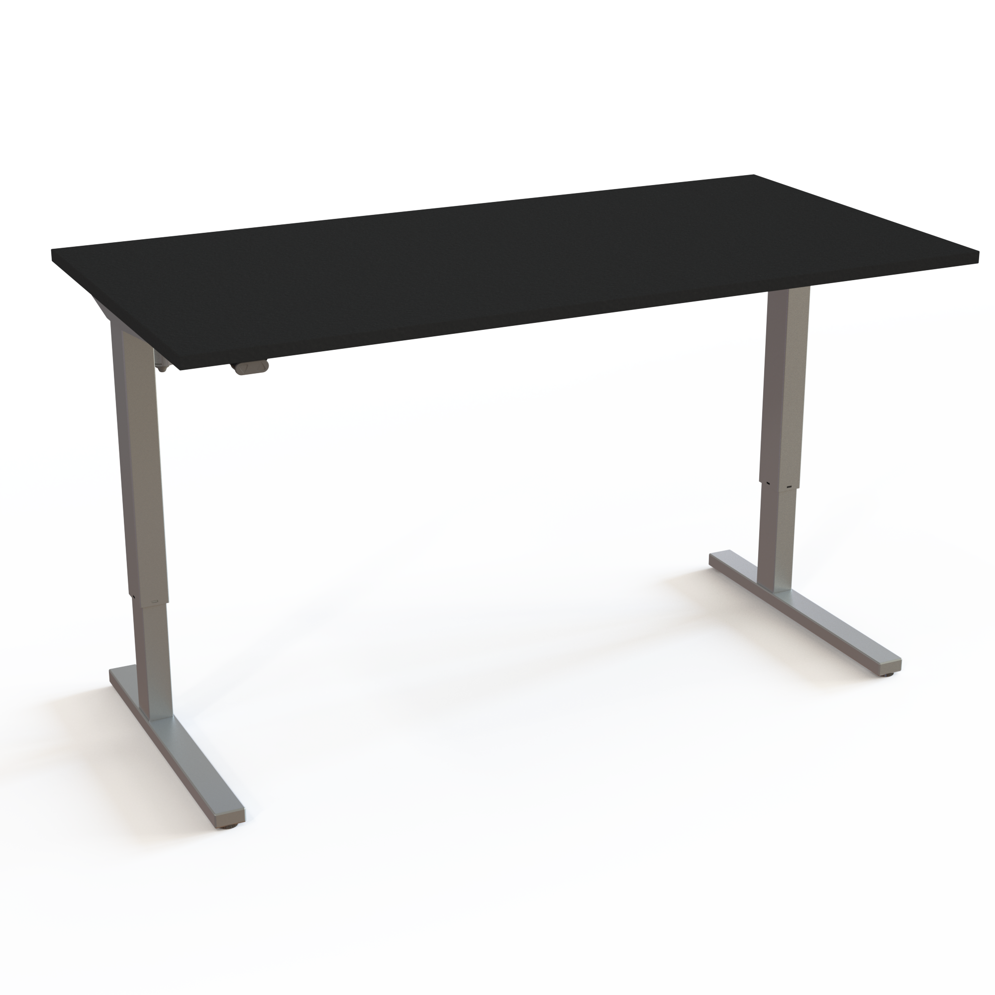 Schreibtisch steh/sitz | 160x80 cm | Schwarz mit grauem Gestell