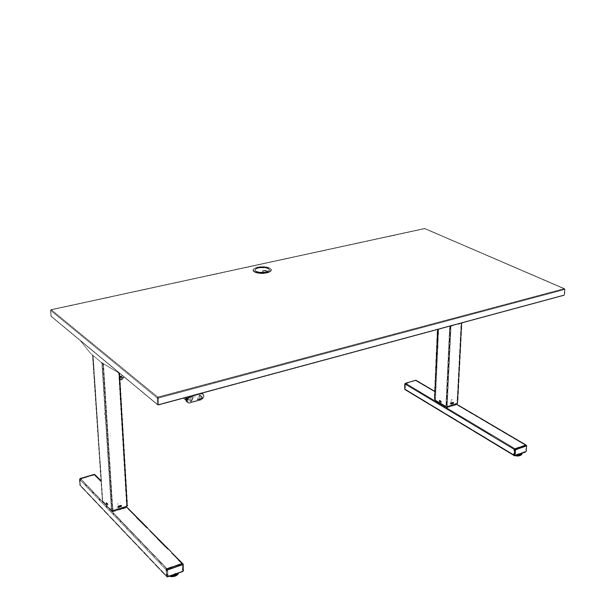 Schreibtisch steh/sitz | 180x80 cm | Weiß mit grauem Gestell