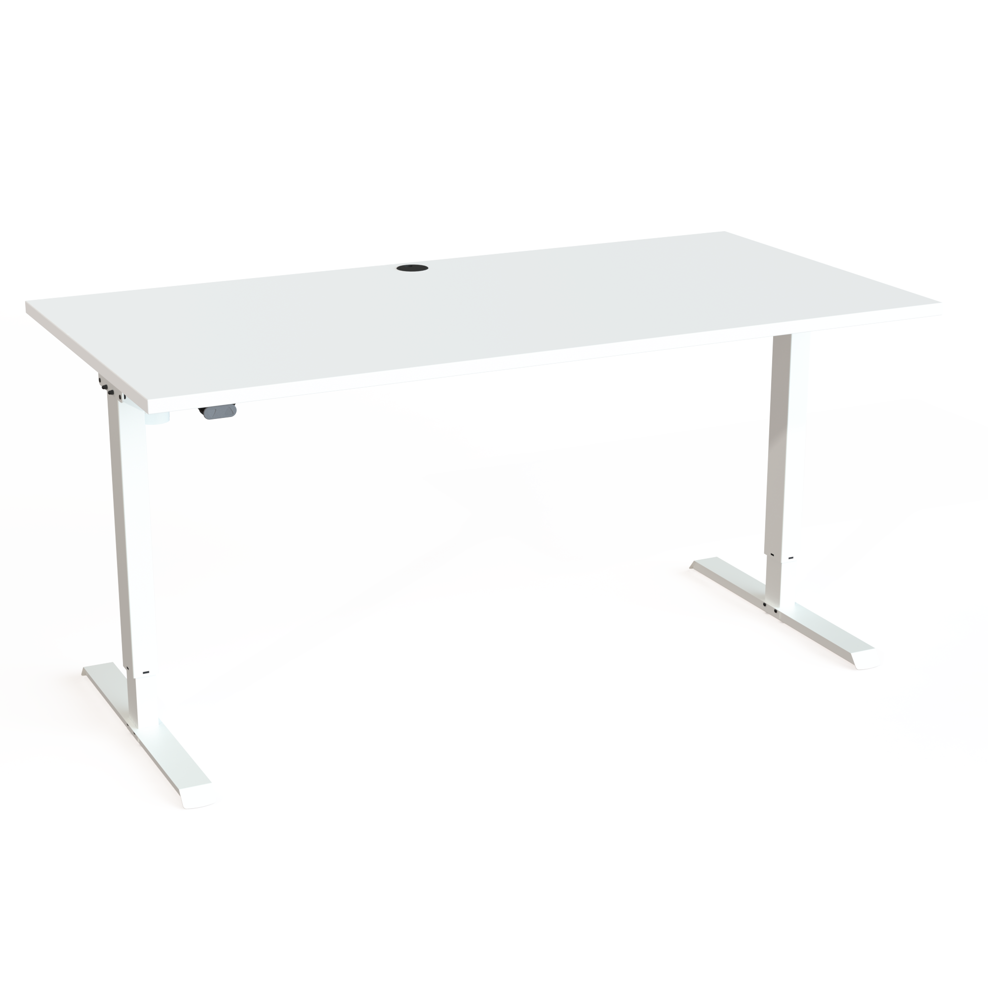 Schreibtisch steh/sitz | 160x80 cm | Weiß mit weißem Gestell
