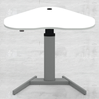 Schreibtisch steh/sitz | 117x90 cm | Weiß mit silbernem Gestell