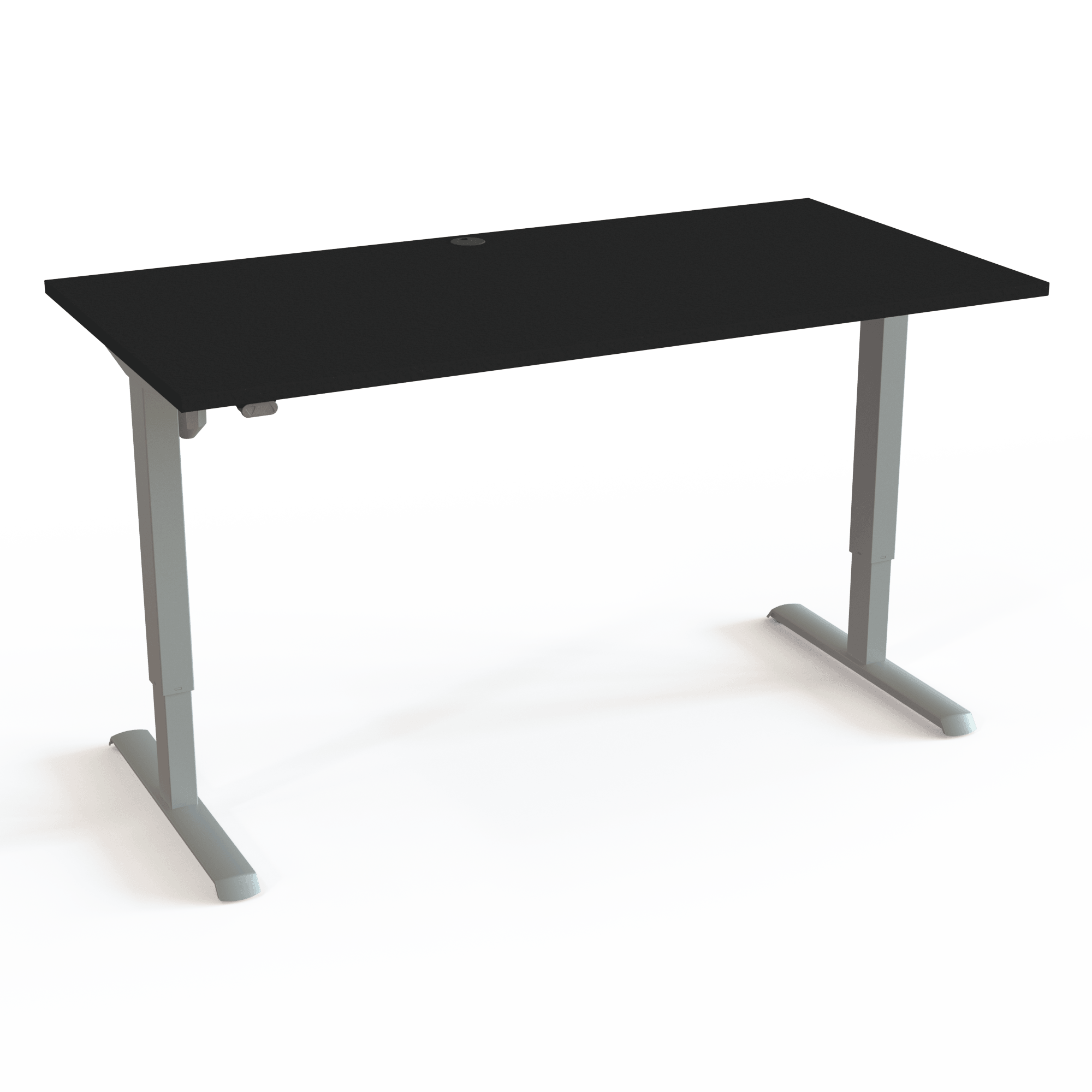 Steh-Sitz-Tisch (Schwarz, Silber): Geringer CO2-Ausstoß, fairer Preis (160x80 cm). Höhe 68118 cm. Tragfähigkeit 80 kg.