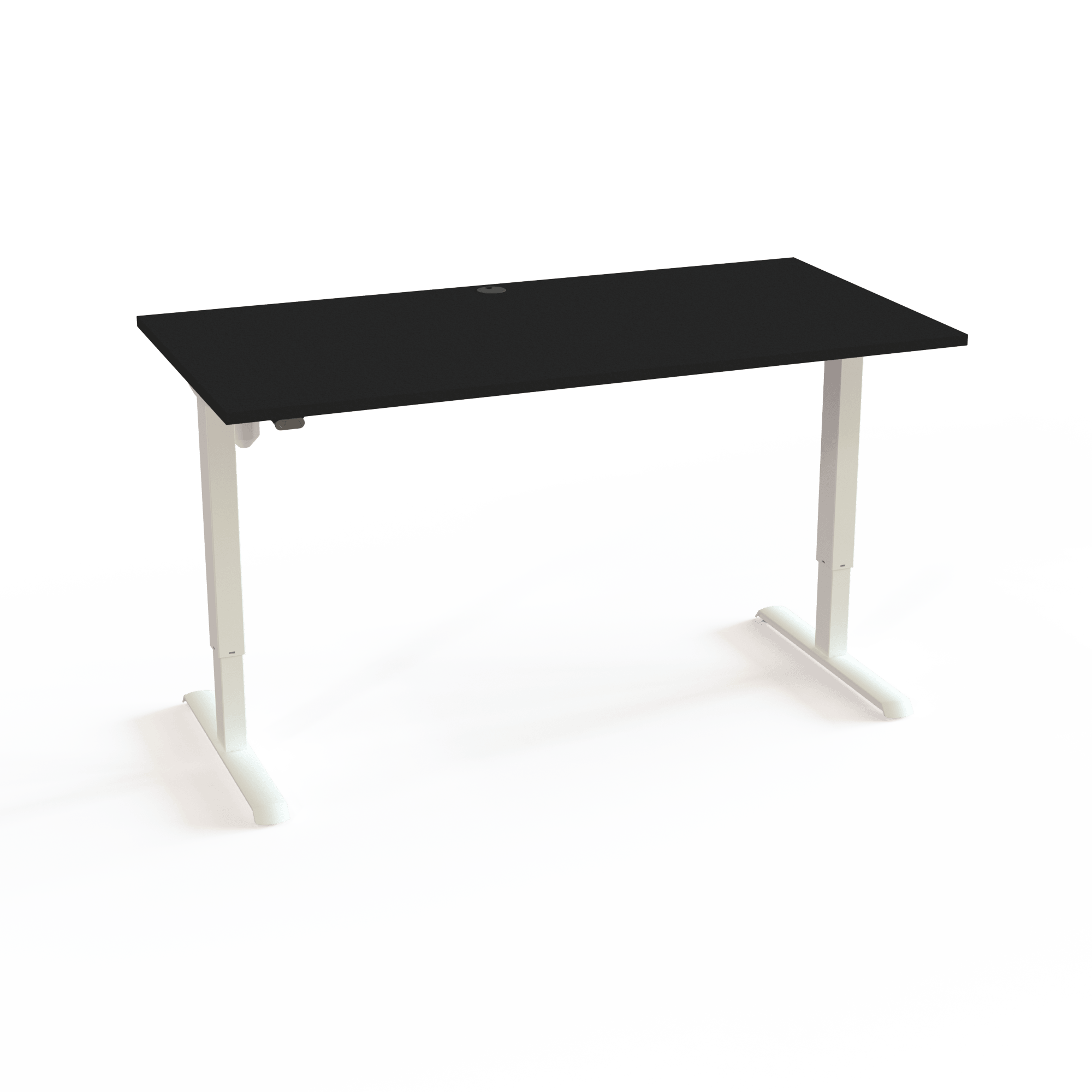 Schreibtisch (Schwarz, Weiß): Höhenverstellbar, einfache Bedienung (160x80 cm). Höhe 68118 cm. Tragfähigkeit 80 kg.
