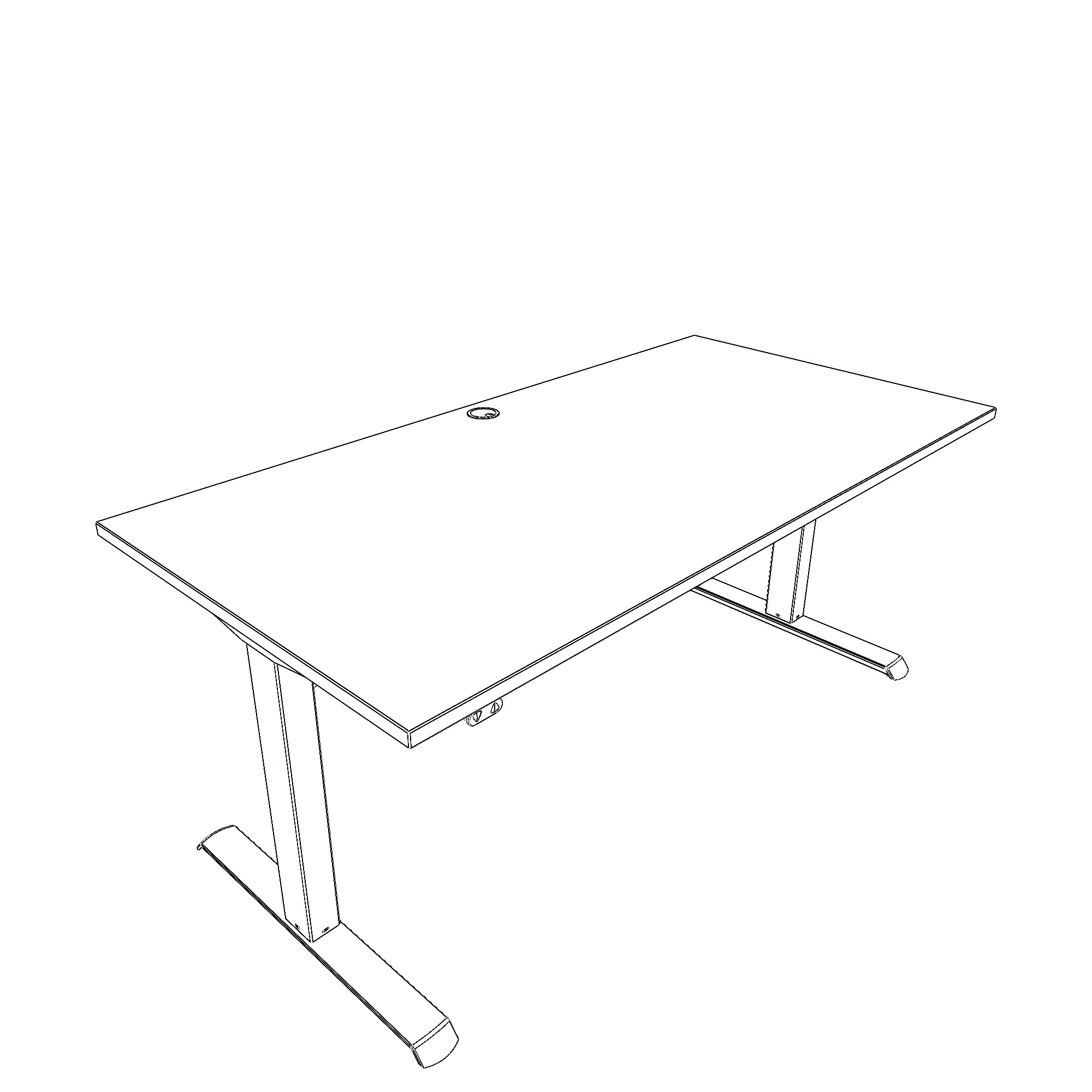 Schreibtisch steh/sitz | 160x80 cm | Weiß mit silbernem Gestell