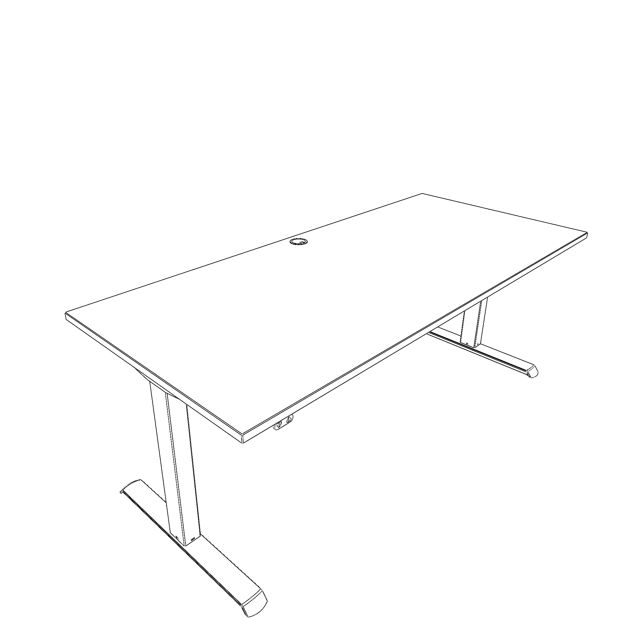 Schreibtisch steh/sitz | 180x80 cm | Buche mit schwarzem Gestell