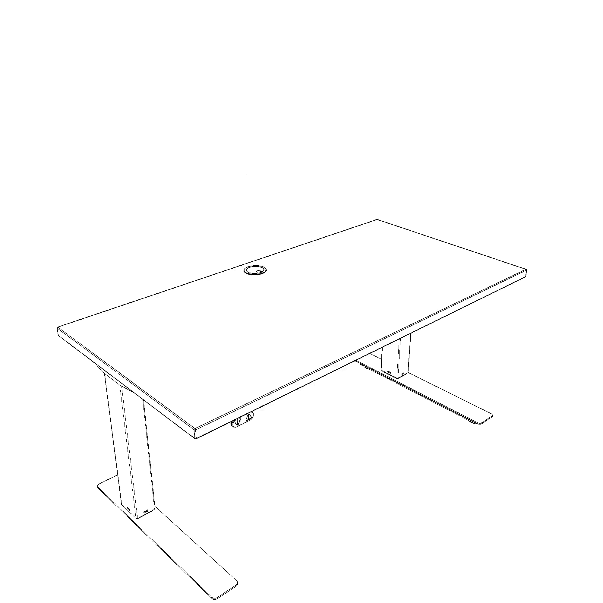 Schreibtisch steh/sitz | 120x60 cm | Weiß mit weißem Gestell