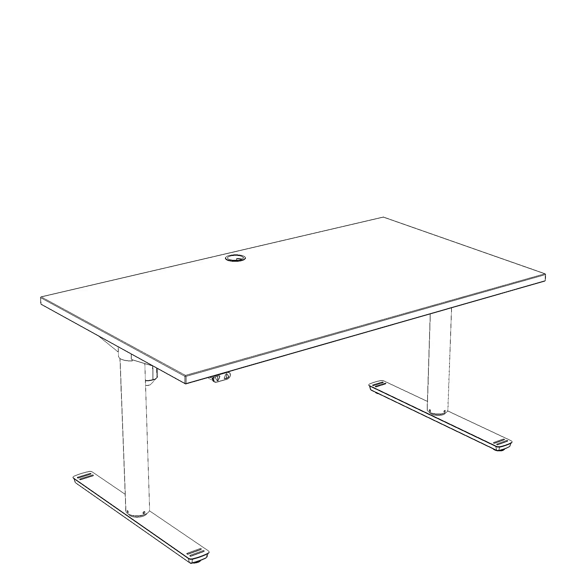 Schreibtisch steh/sitz | 140x80 cm | Weiß mit weißem Gestell