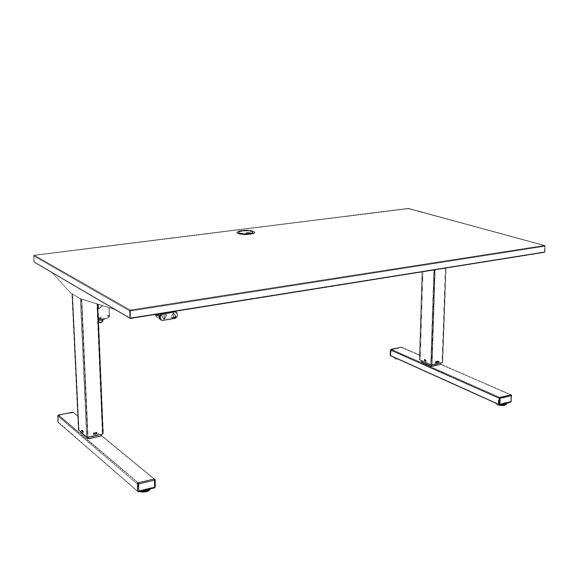 Schreibtisch steh/sitz | 160x80 cm | Schwarz mit grauem Gestell