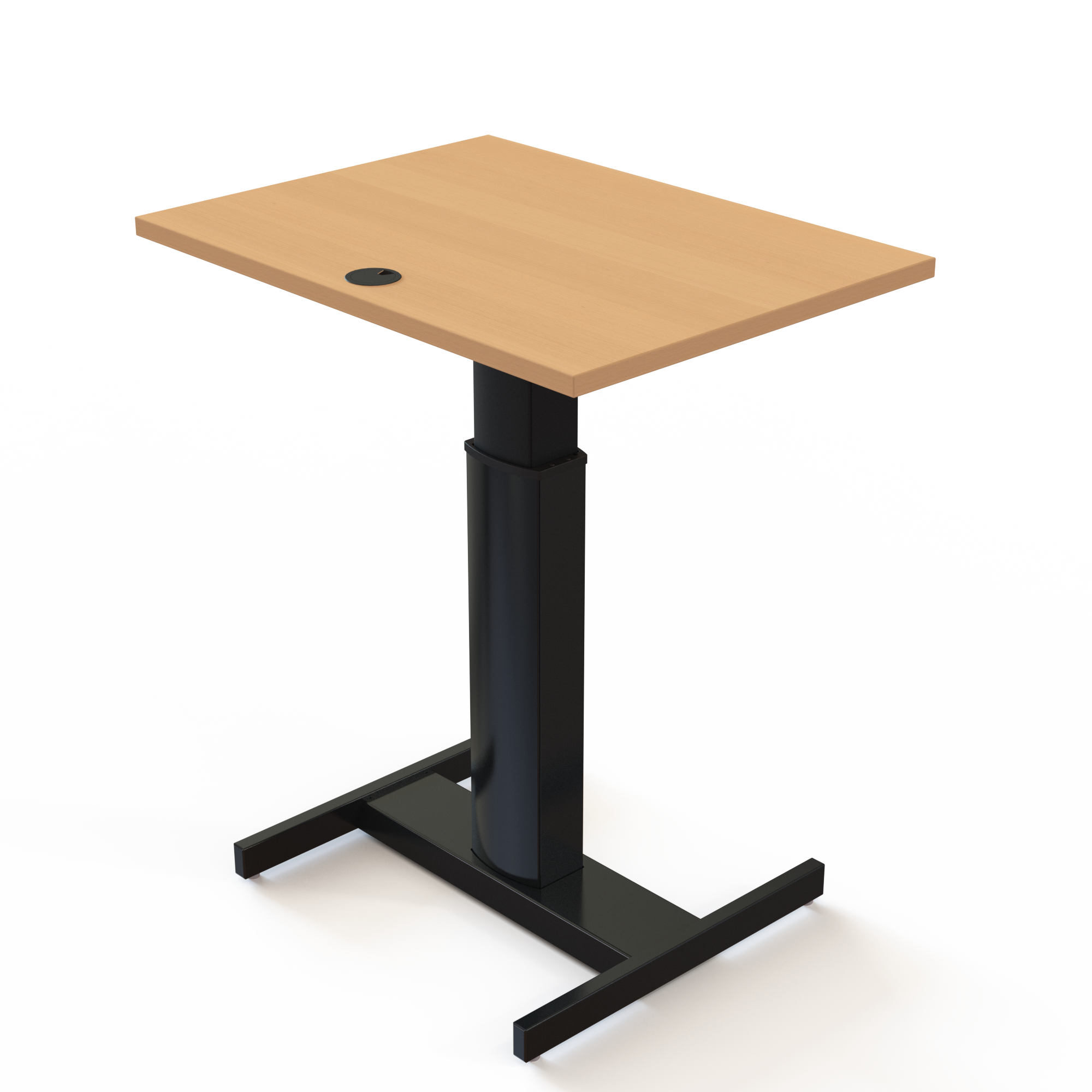 Schreibtisch steh/sitz | 80x60 cm | Buche mit schwarzem Gestell