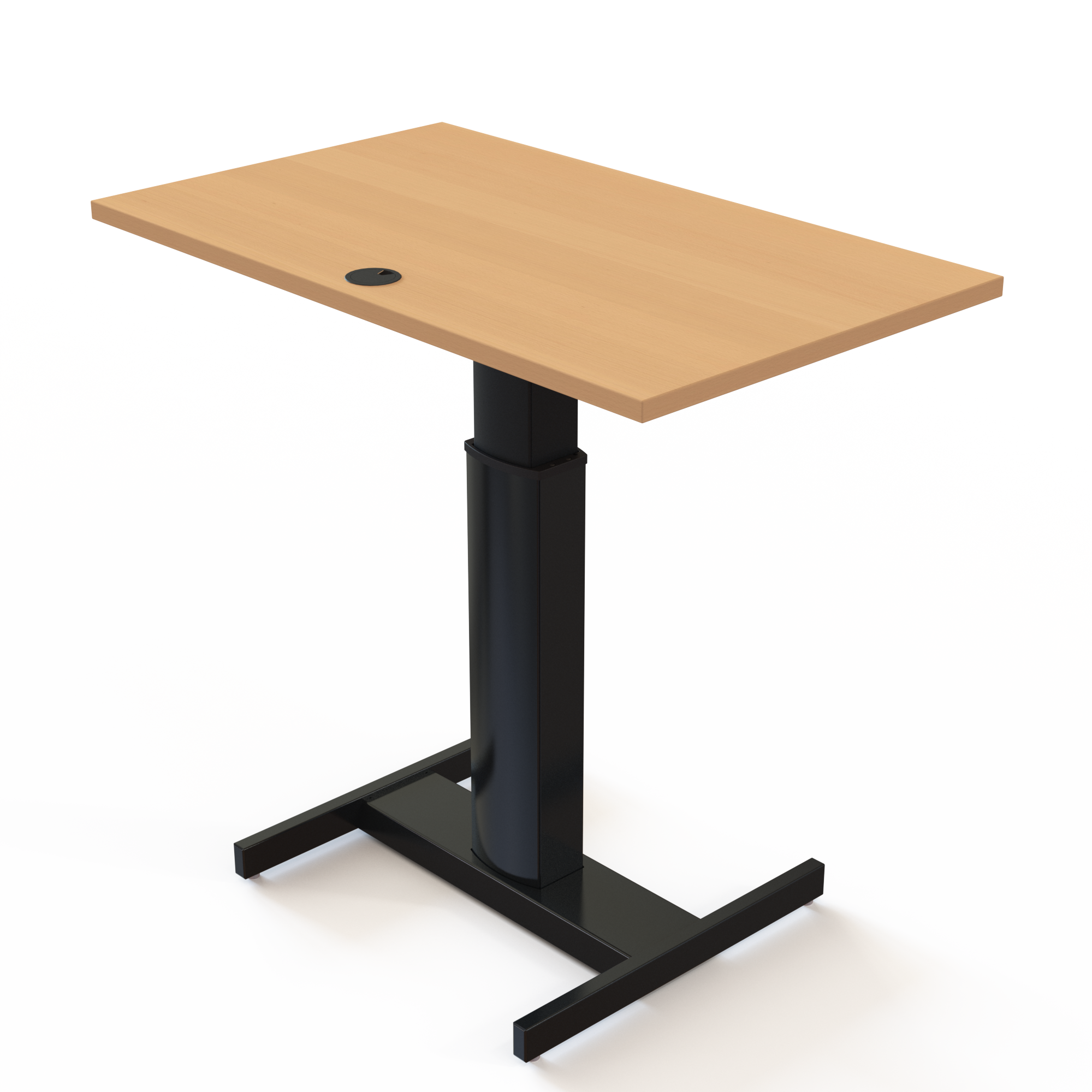 Schreibtisch steh/sitz | 100x60 cm | Buche mit schwarzem Gestell