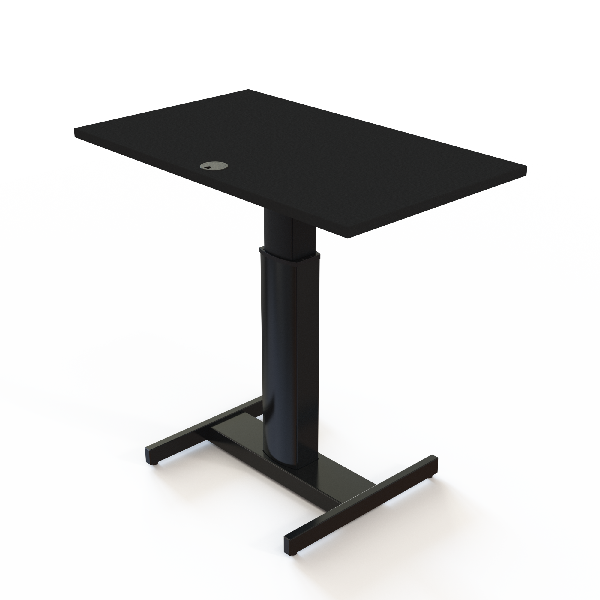 Schreibtisch steh/sitz | 100x60 cm | Schwarz mit schwarzem Gestell