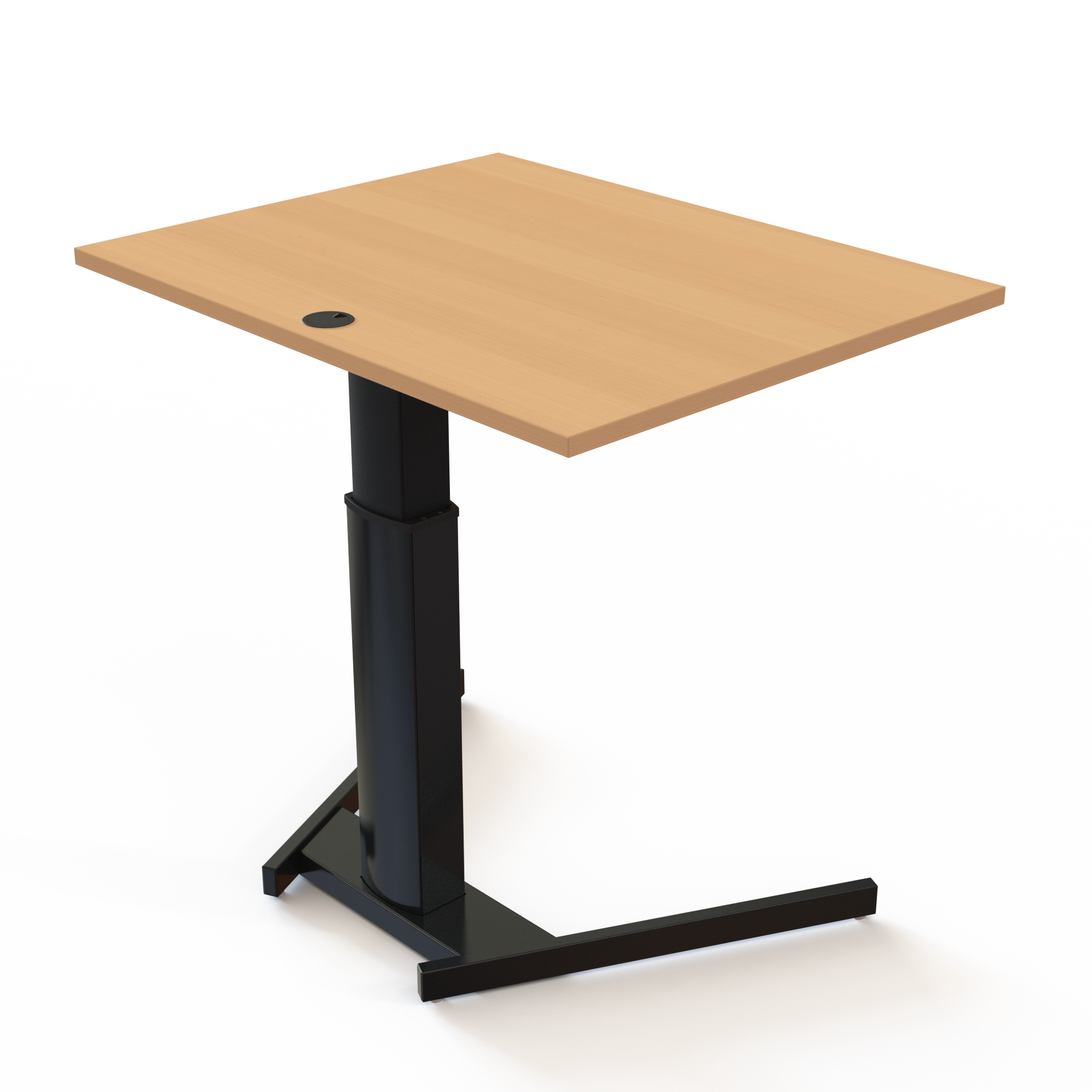 Schreibtisch steh/sitz | 100x80 cm | Buche mit schwarzem Gestell