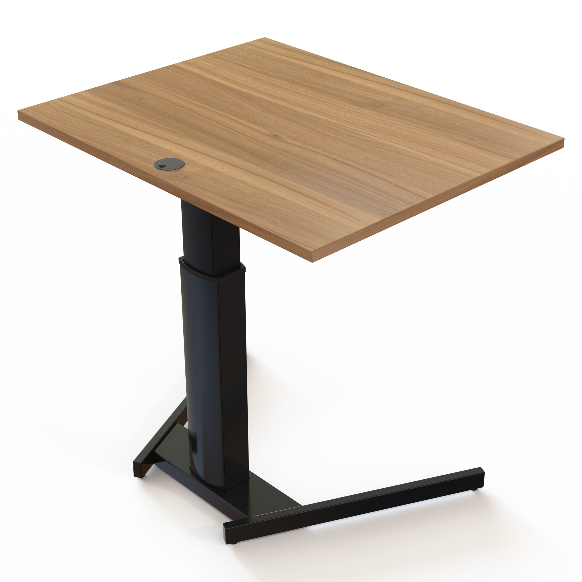 Schreibtisch steh/sitz | 100x80 cm | Nussbaum mit schwarzem Gestell
