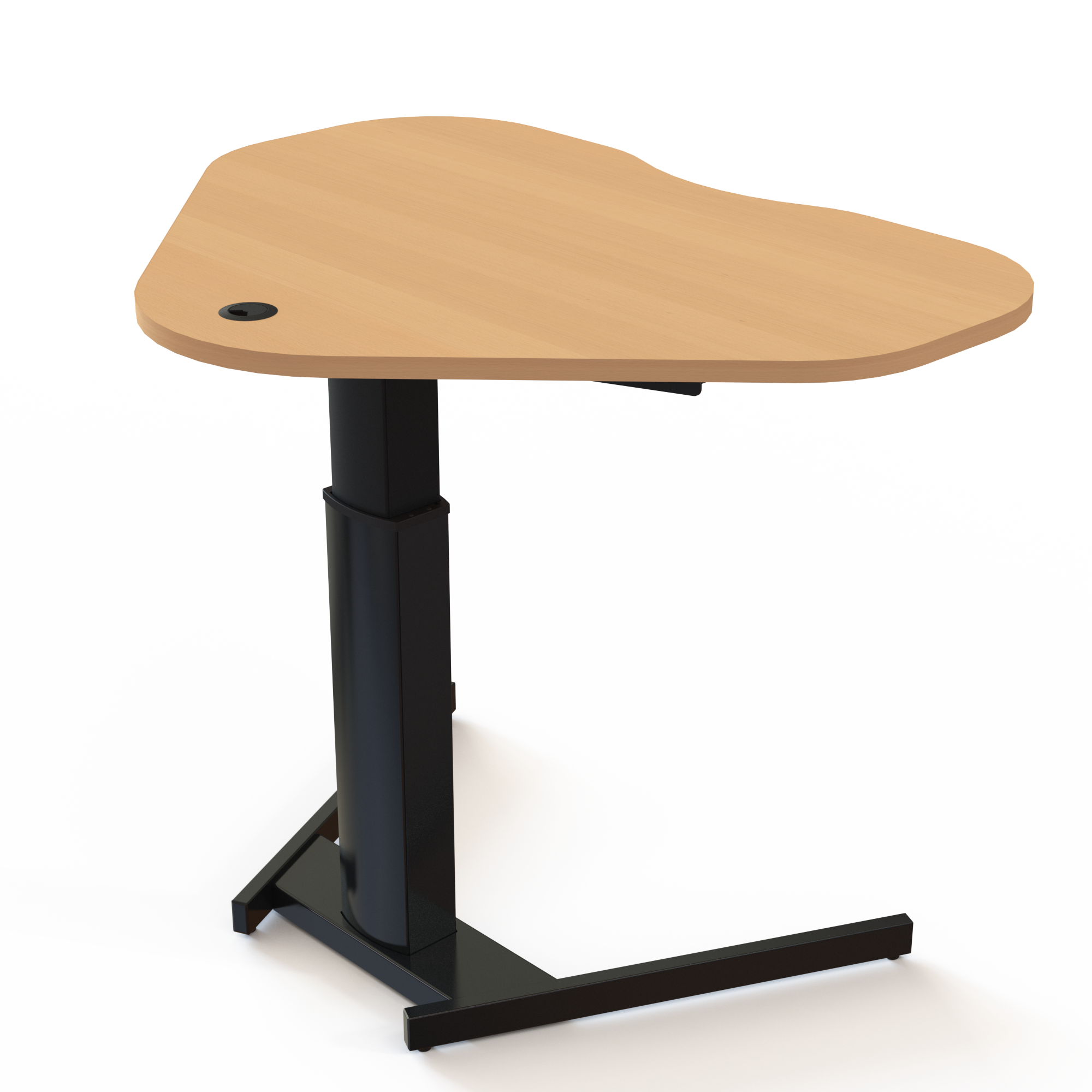 Schreibtisch steh/sitz | 117x90 cm | Buche mit schwarzem Gestell