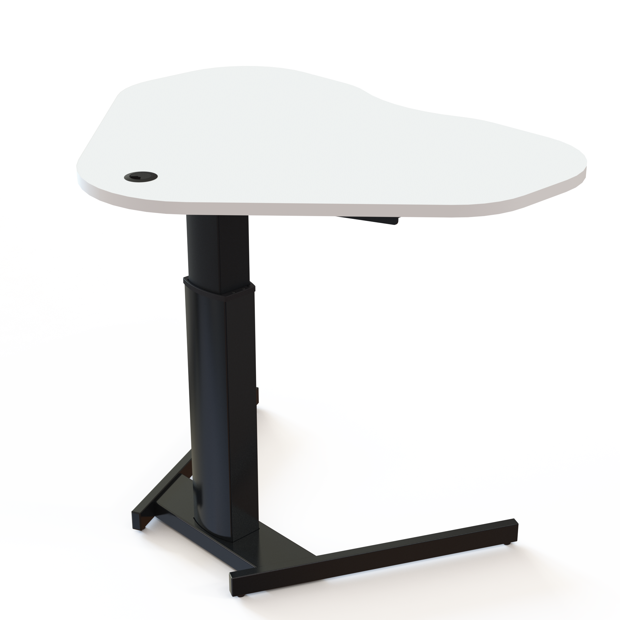 Schreibtisch steh/sitz | 117x90 cm | Weiß mit schwarzem Gestell