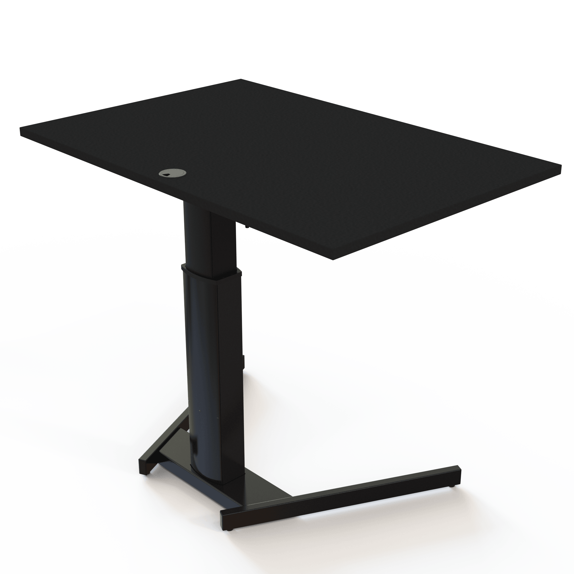 Schreibtisch steh/sitz | 120x80 cm | Schwarz mit schwarzem Gestell