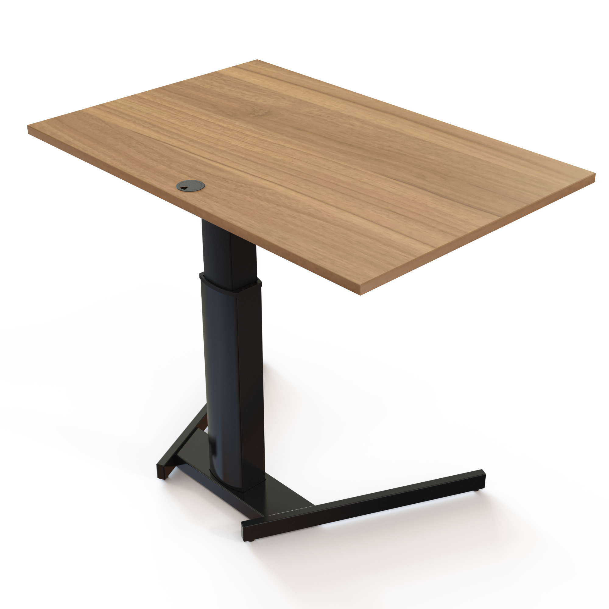 Schreibtisch steh/sitz | 120x80 cm | Nussbaum mit schwarzem Gestell