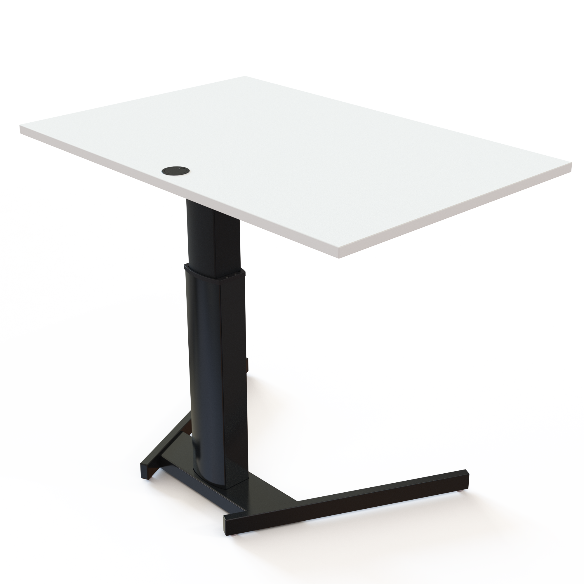 Schreibtisch steh/sitz | 120x80 cm | Weiß mit schwarzem Gestell