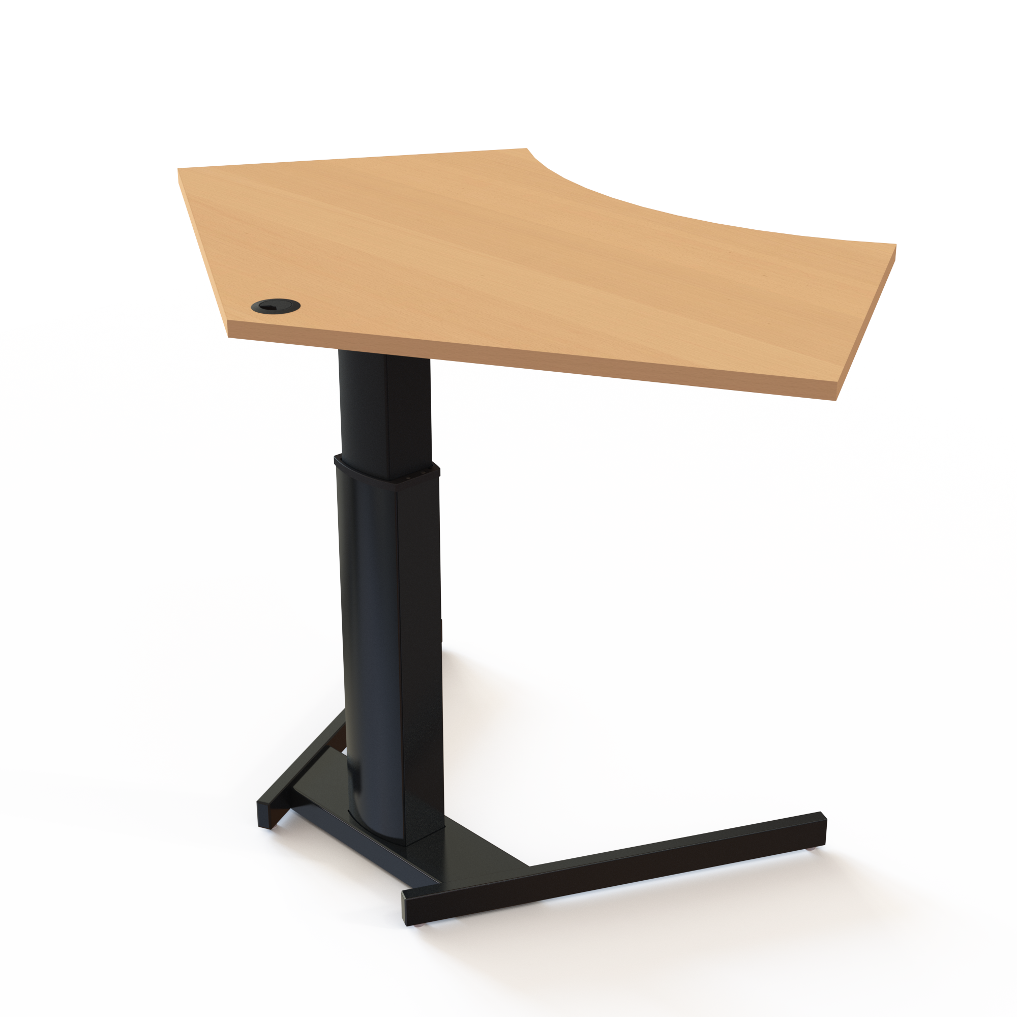 Schreibtisch steh/sitz | 138x92 cm | Buche mit schwarzem Gestell