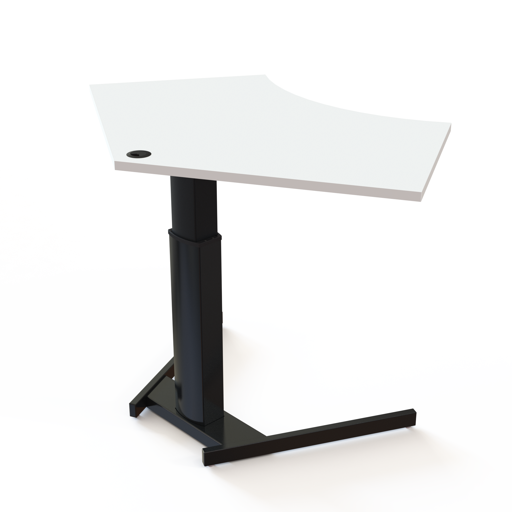 Schreibtisch steh/sitz | 138x92 cm | Weiß mit schwarzem Gestell