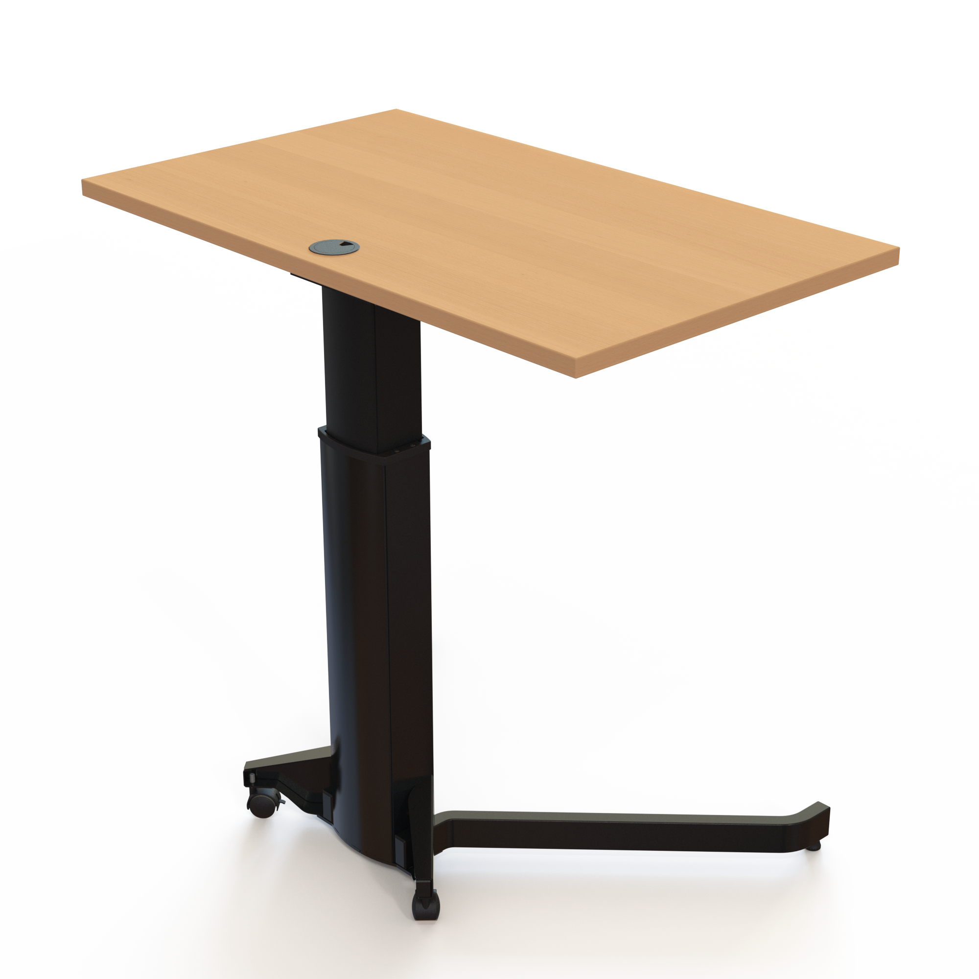Schreibtisch steh/sitz | 100x60 cm | Buche mit schwarzem Gestell