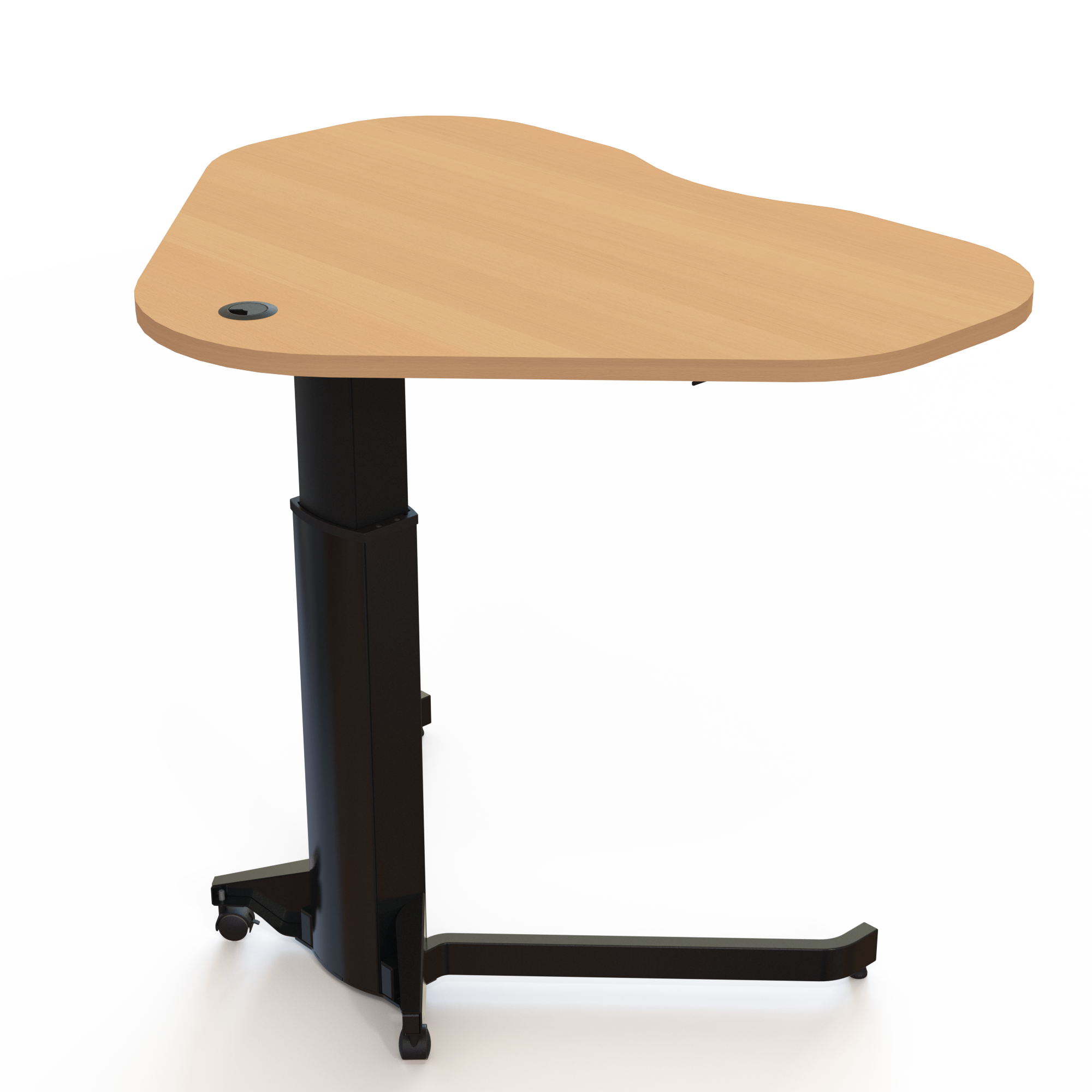 Schreibtisch steh/sitz | 117x90 cm | Buche mit schwarzem Gestell