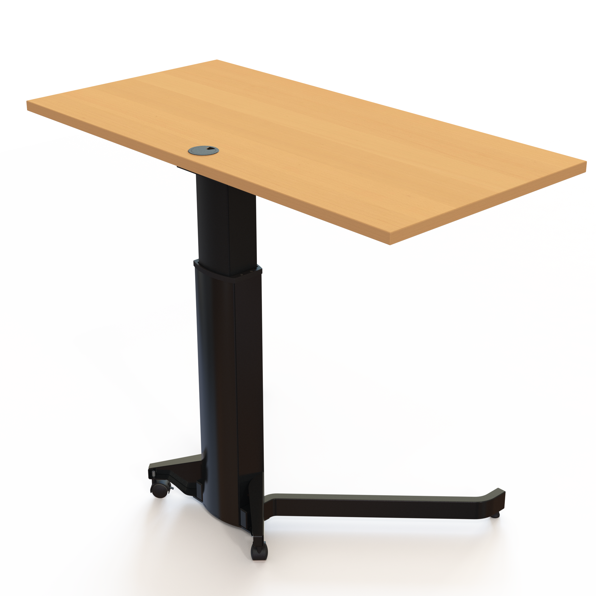 Schreibtisch steh/sitz | 120x60 cm | Buche mit schwarzem Gestell