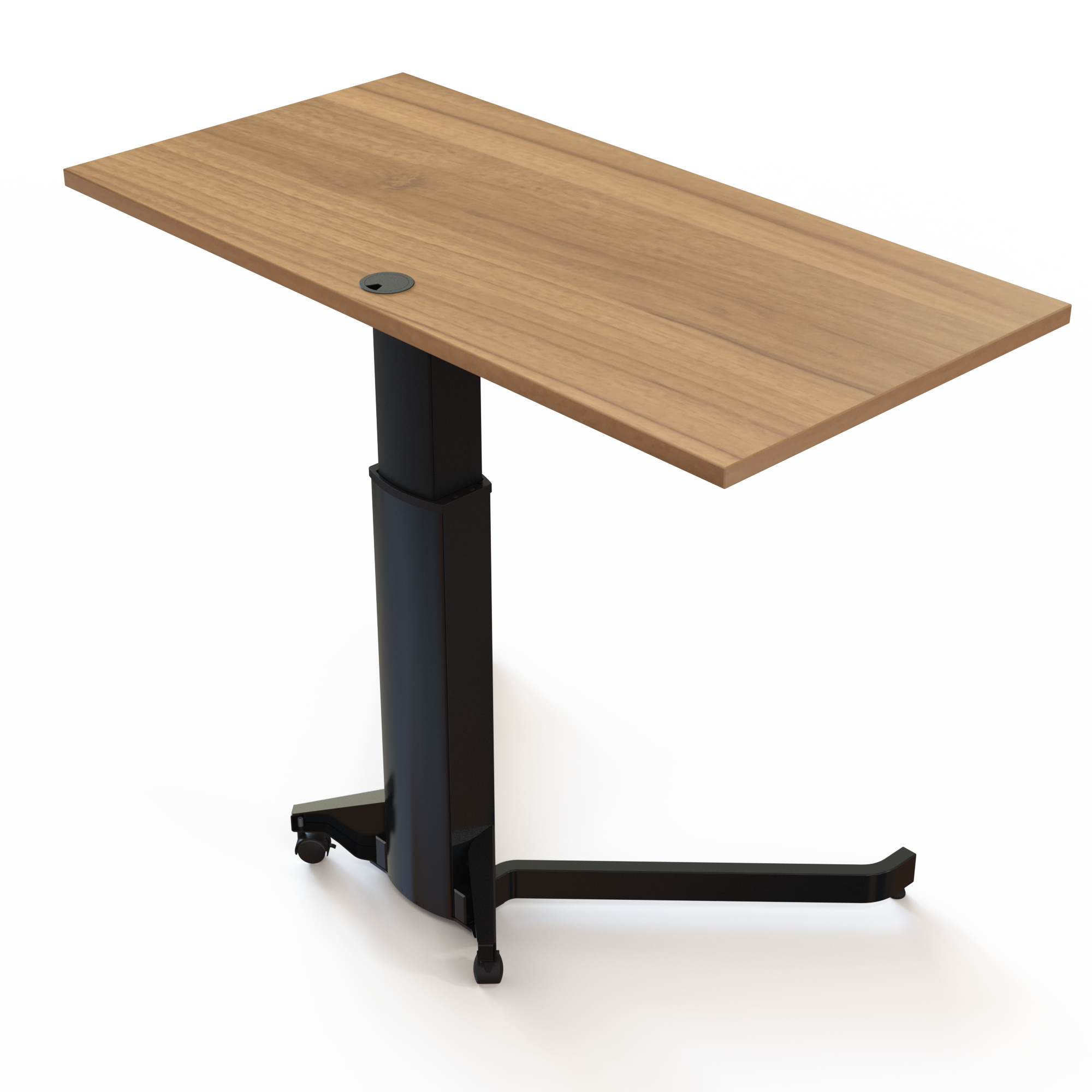 Schreibtisch steh/sitz | 120x60 cm | Nussbaum mit schwarzem Gestell