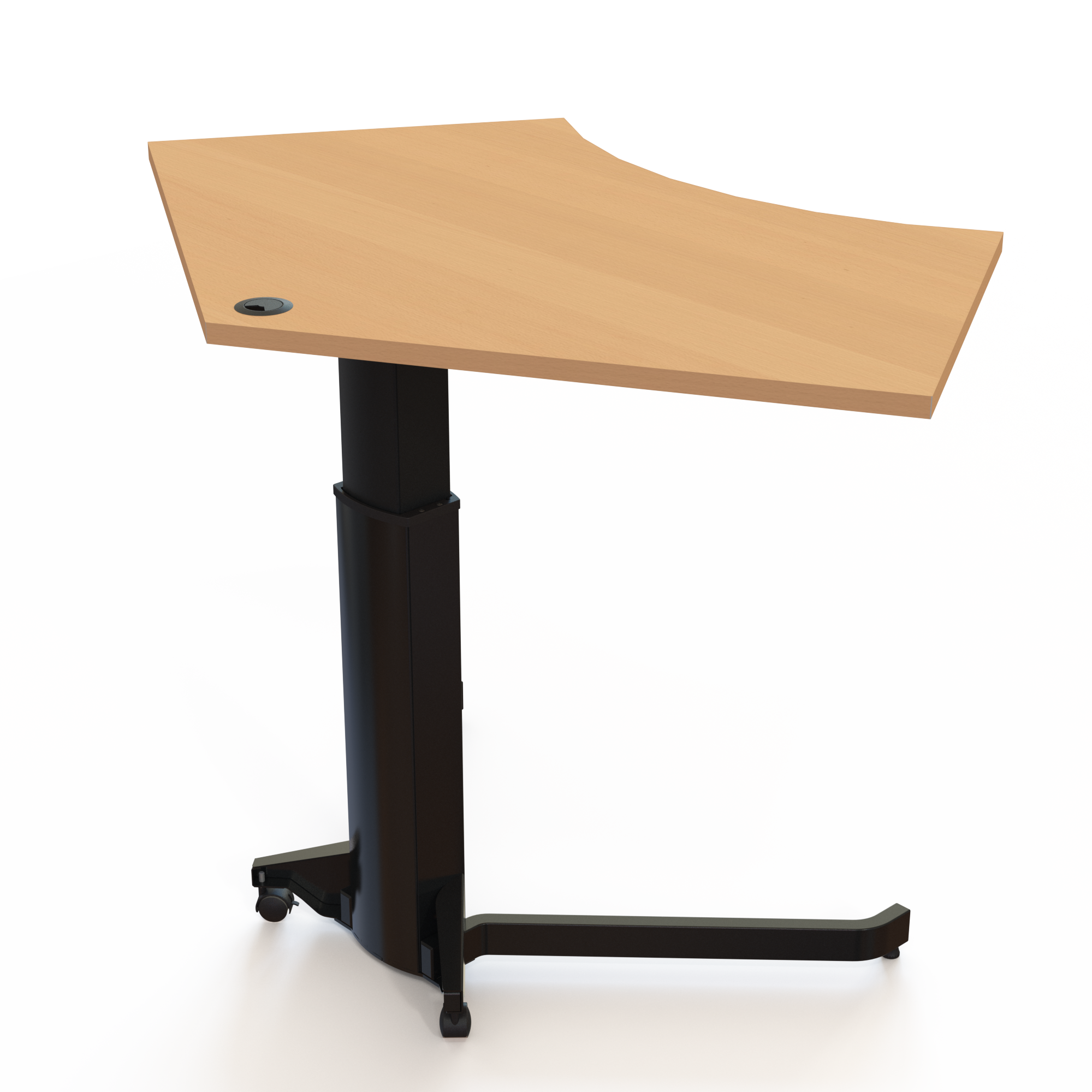 Schreibtisch steh/sitz | 138x92 cm | Buche mit schwarzem Gestell
