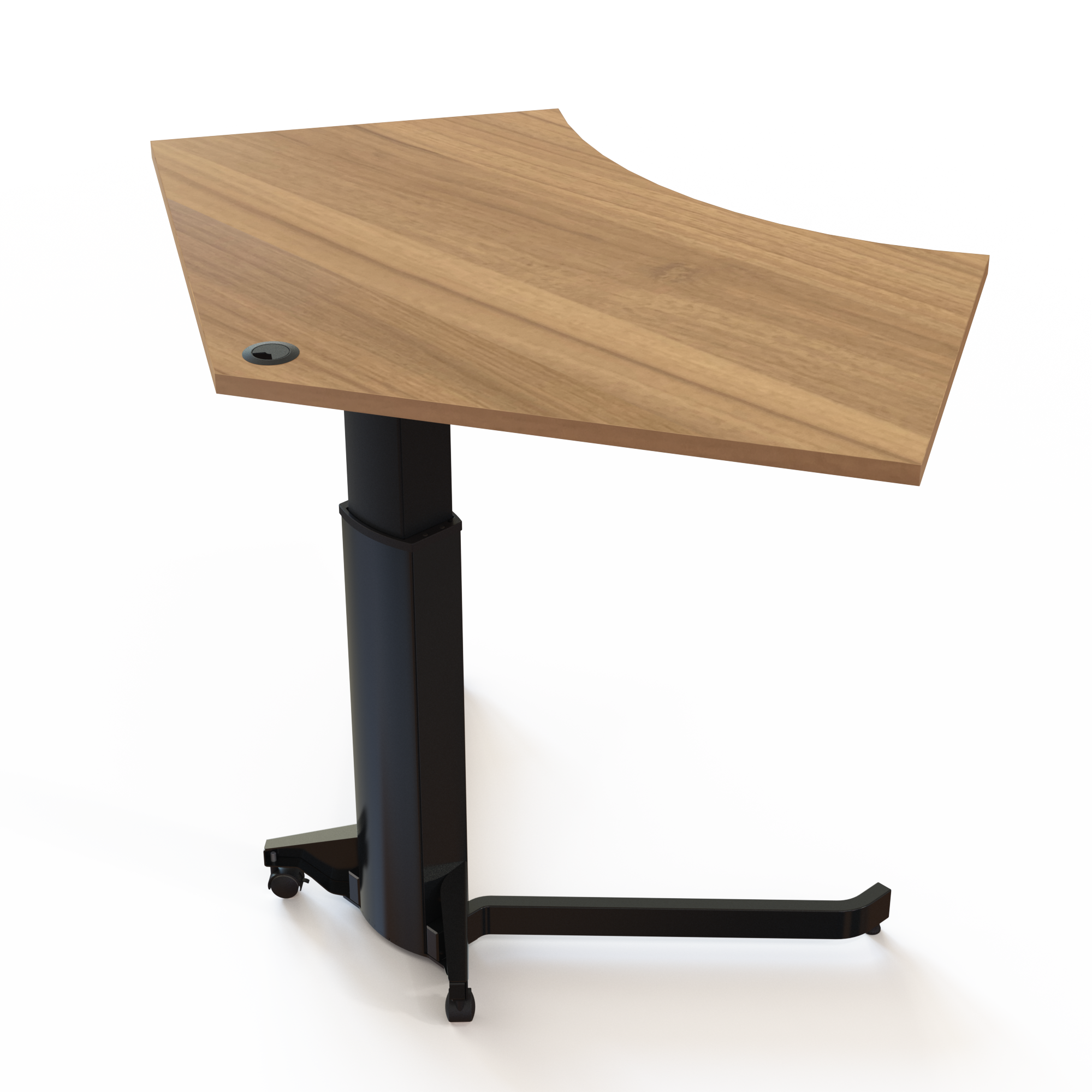 Schreibtisch steh/sitz | 138x92 cm | Nussbaum mit schwarzem Gestell