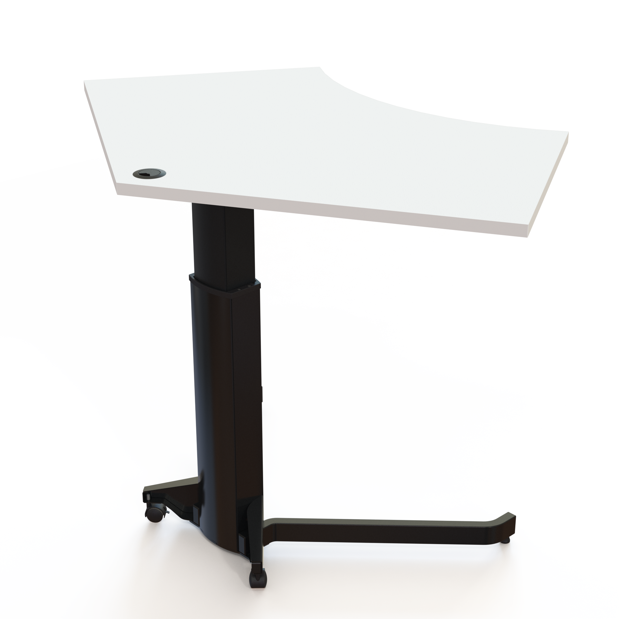 Schreibtisch steh/sitz | 138x92 cm | Weiß mit schwarzem Gestell