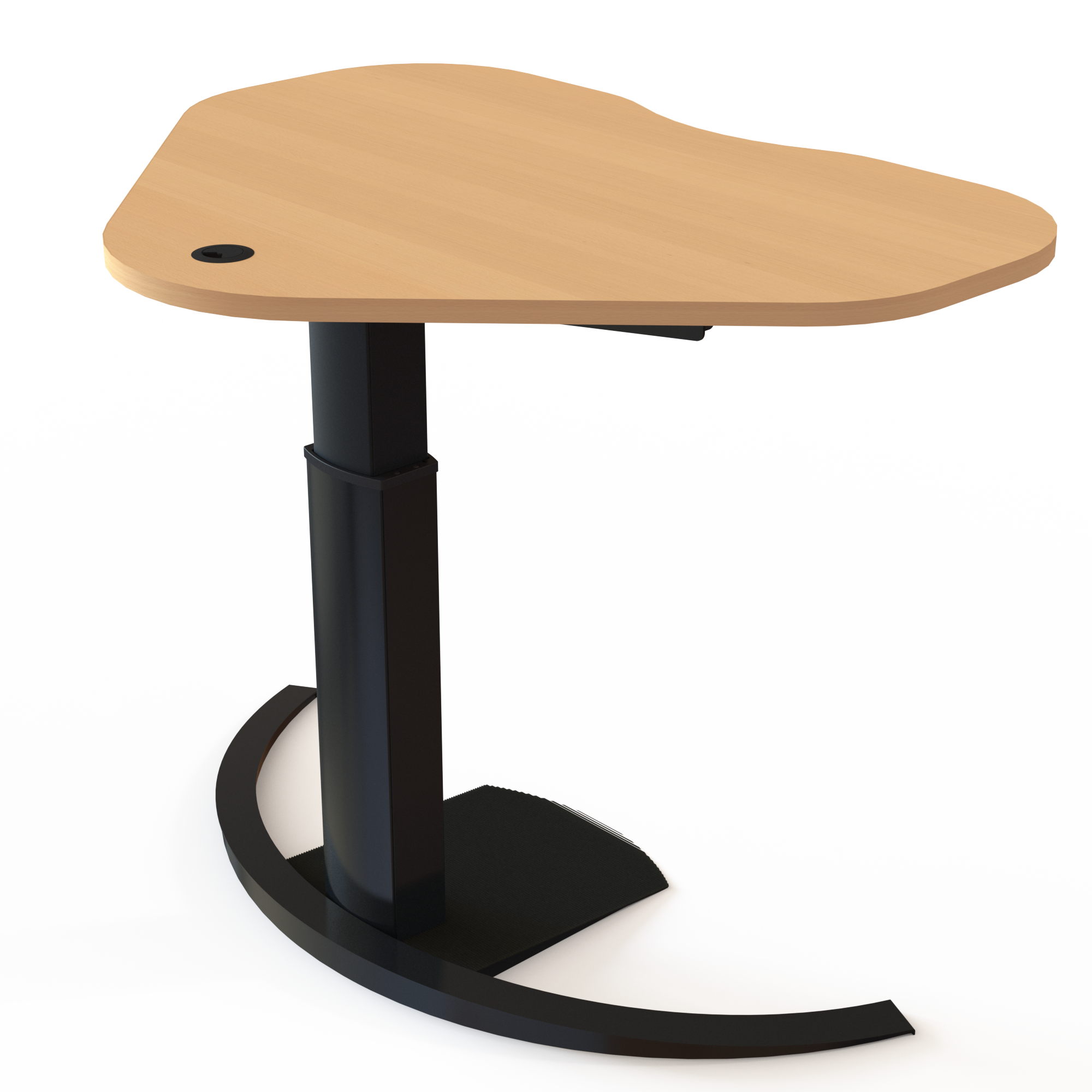 Schreibtisch steh/sitz | 117x90 cm | Buche mit schwarzem Gestell