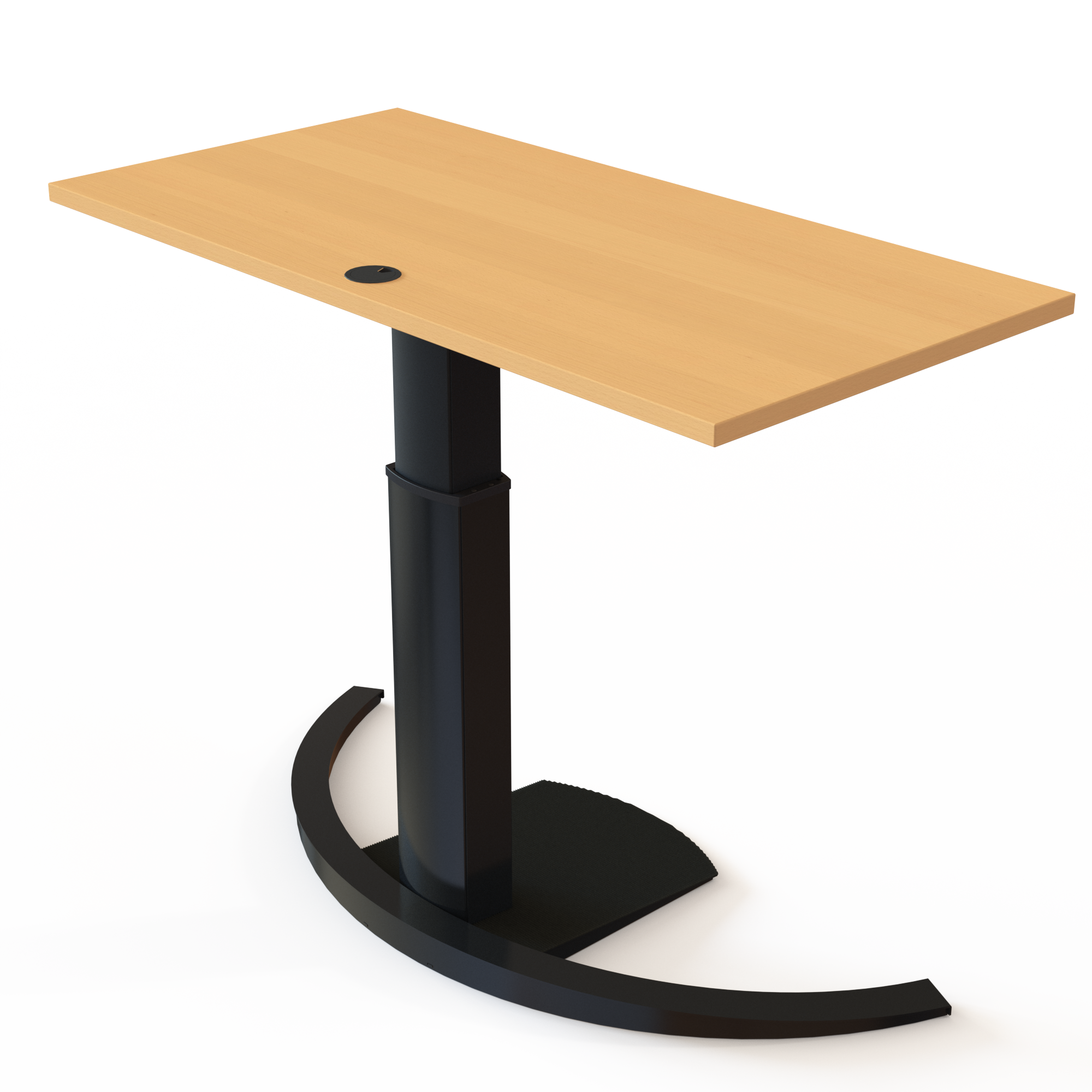 Schreibtisch steh/sitz | 120x60 cm | Buche mit schwarzem Gestell