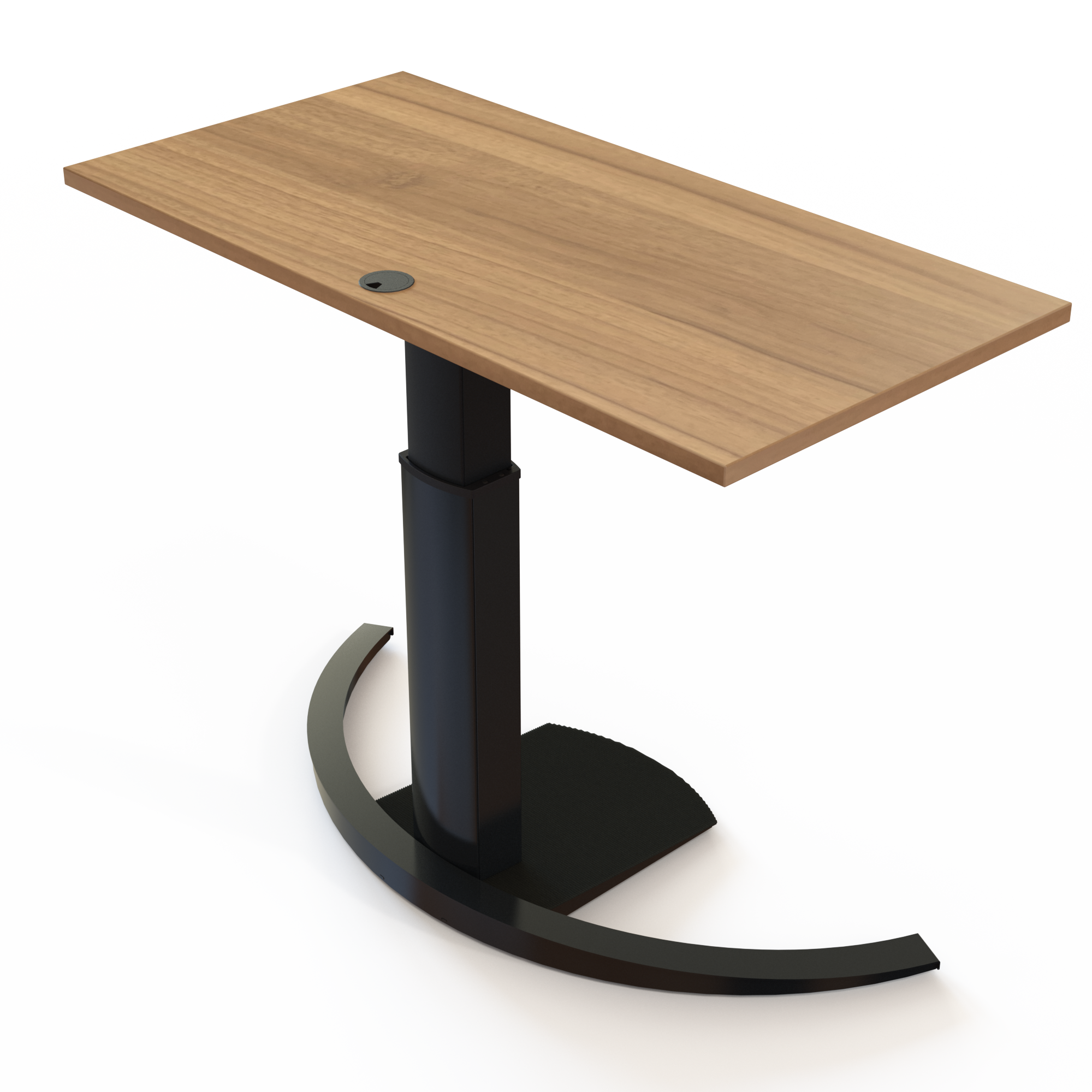 Schreibtisch steh/sitz | 120x60 cm | Nussbaum mit schwarzem Gestell