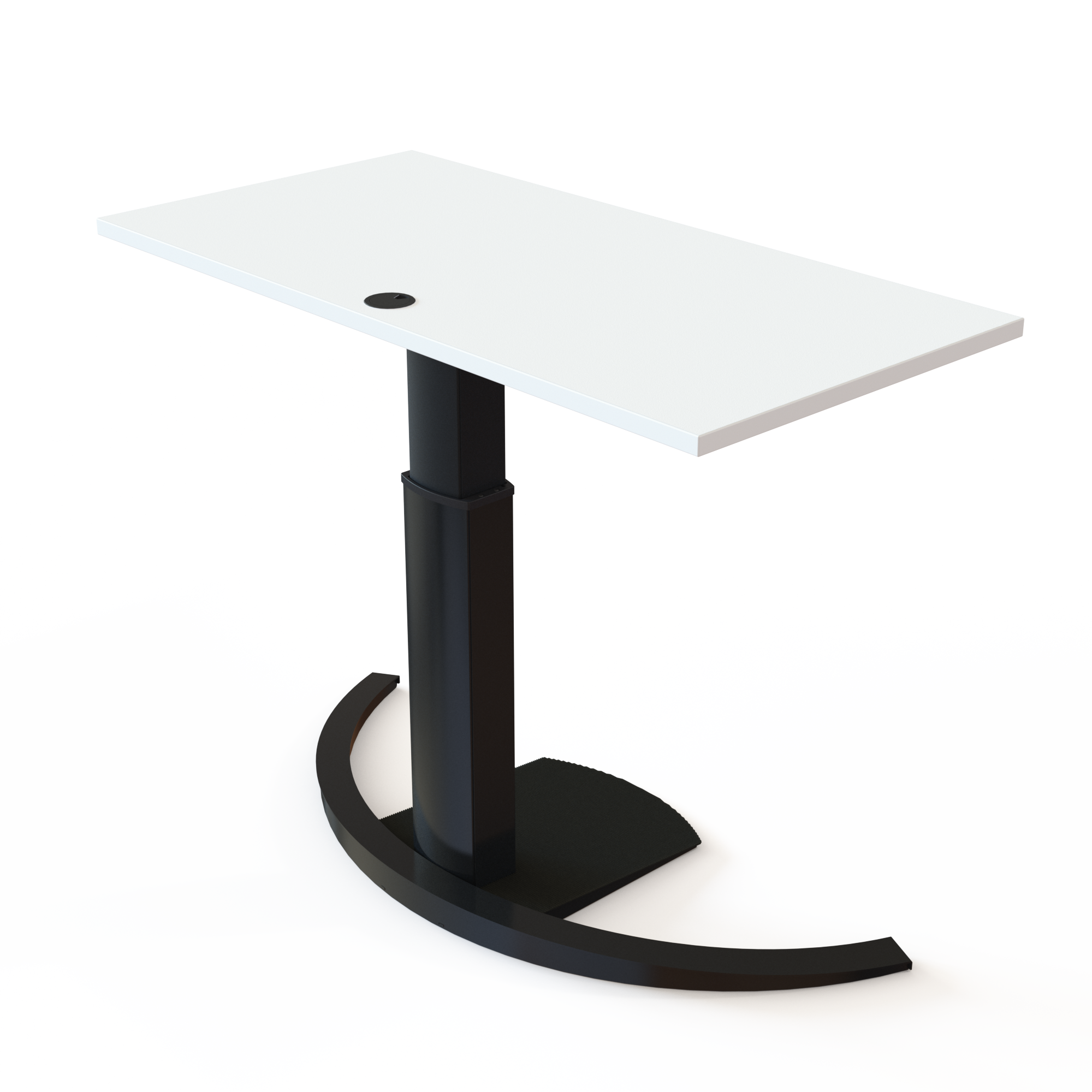 Schreibtisch steh/sitz | 120x60 cm | Weiß mit schwarzem Gestell