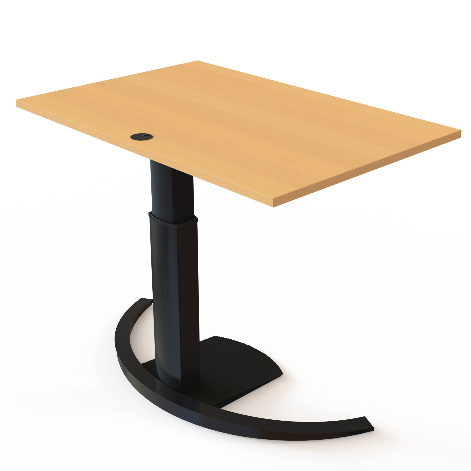 Schreibtisch steh/sitz | 120x80 cm | Buche mit schwarzem Gestell