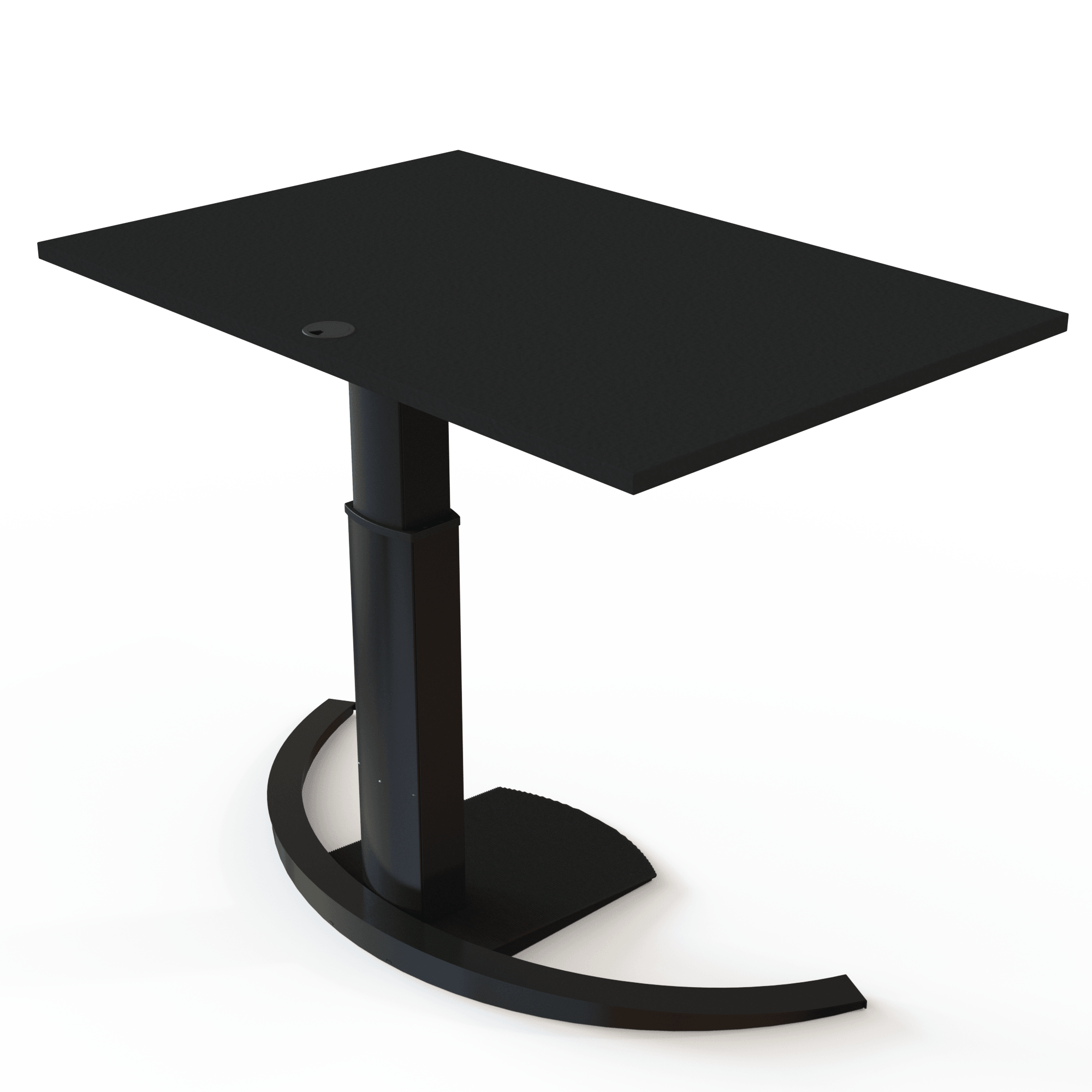 Schreibtisch steh/sitz | 120x80 cm | Schwarz mit schwarzem Gestell