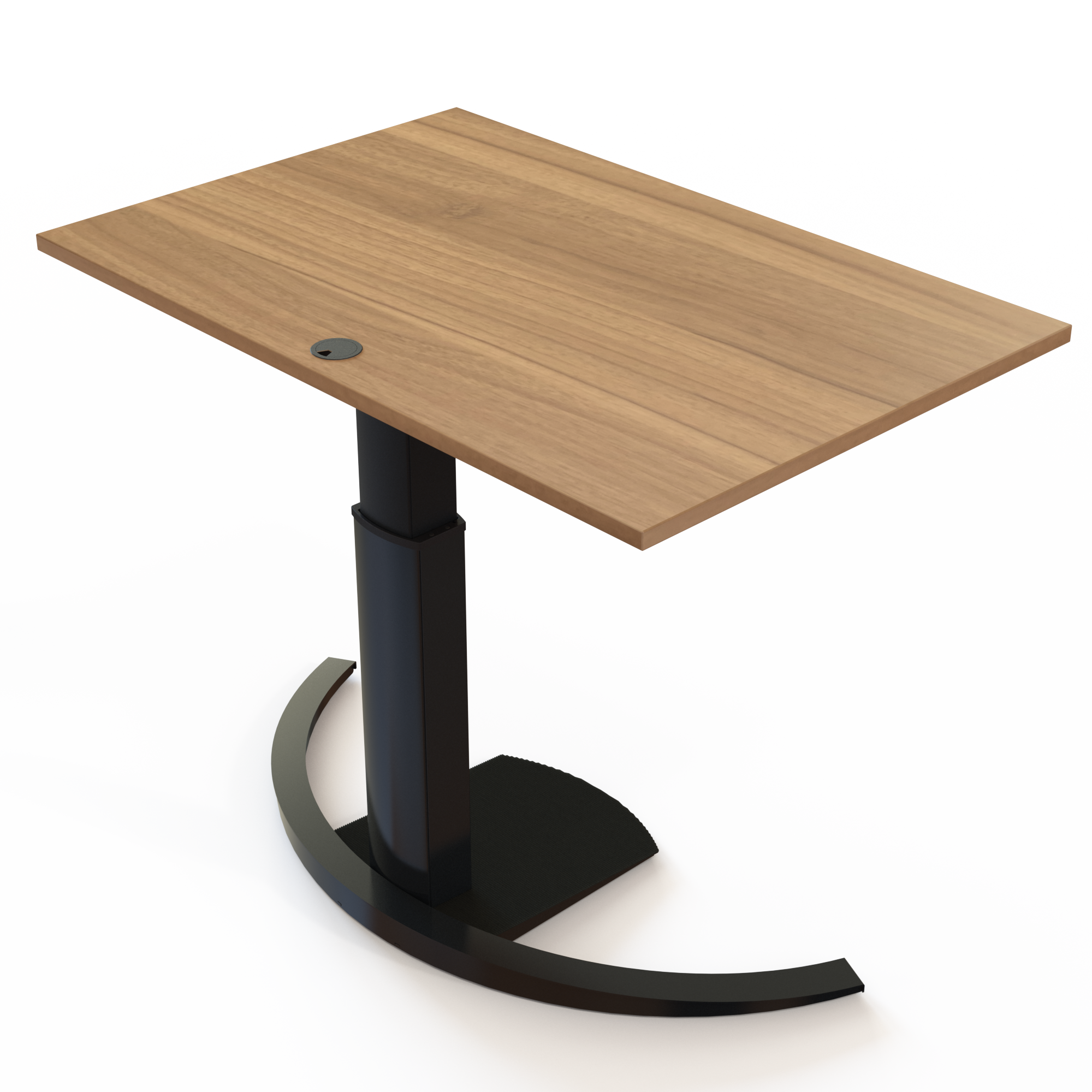 Schreibtisch steh/sitz | 120x80 cm | Nussbaum mit schwarzem Gestell