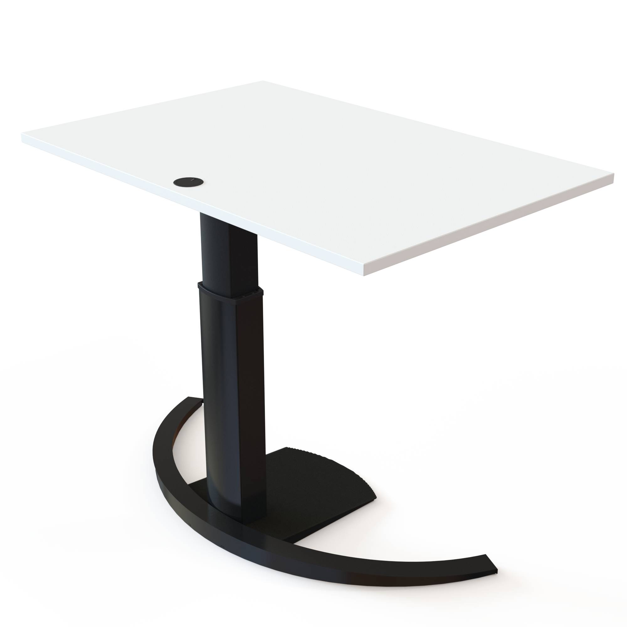 Schreibtisch steh/sitz | 120x80 cm | Weiß mit schwarzem Gestell