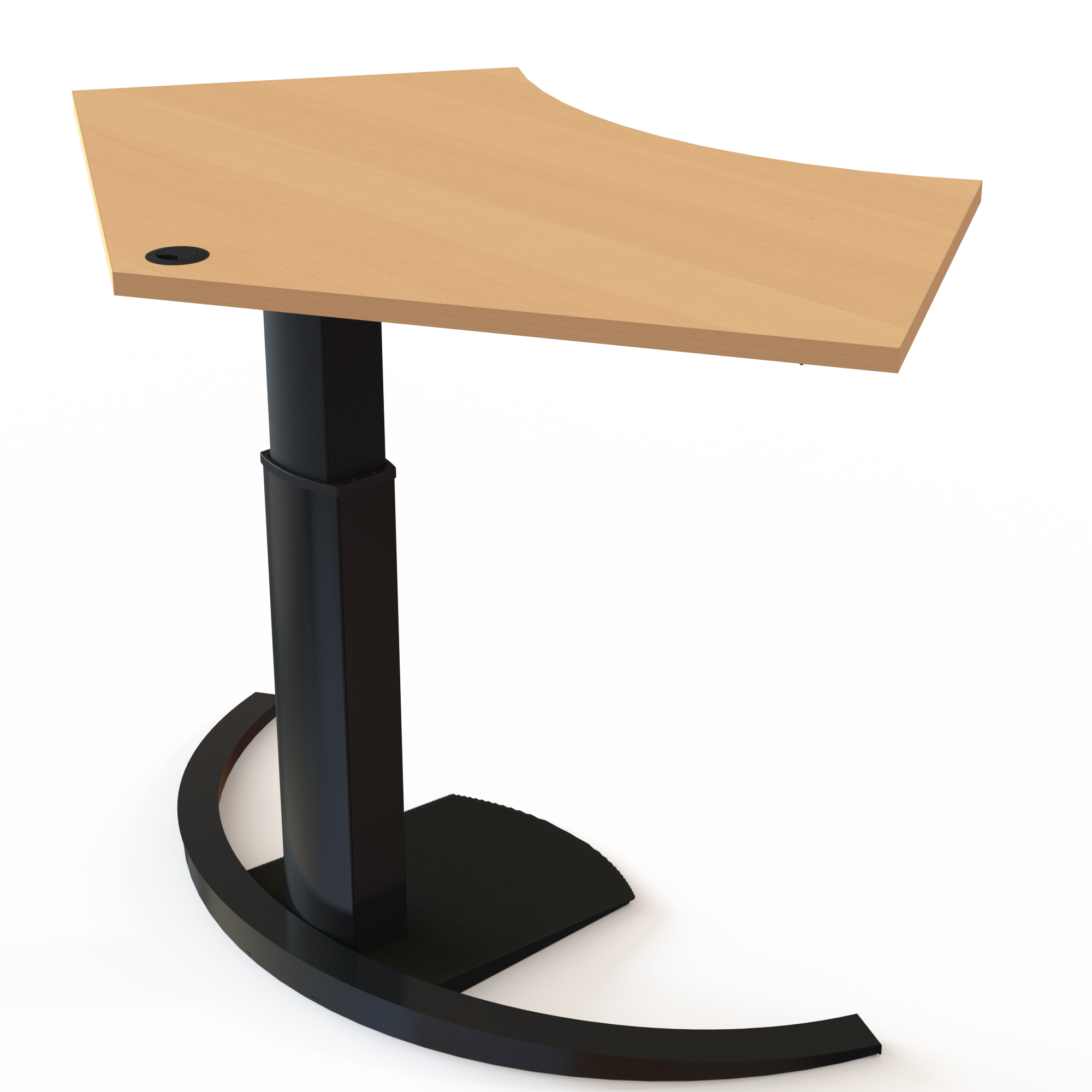 Schreibtisch steh/sitz | 138x92 cm | Buche mit schwarzem Gestell