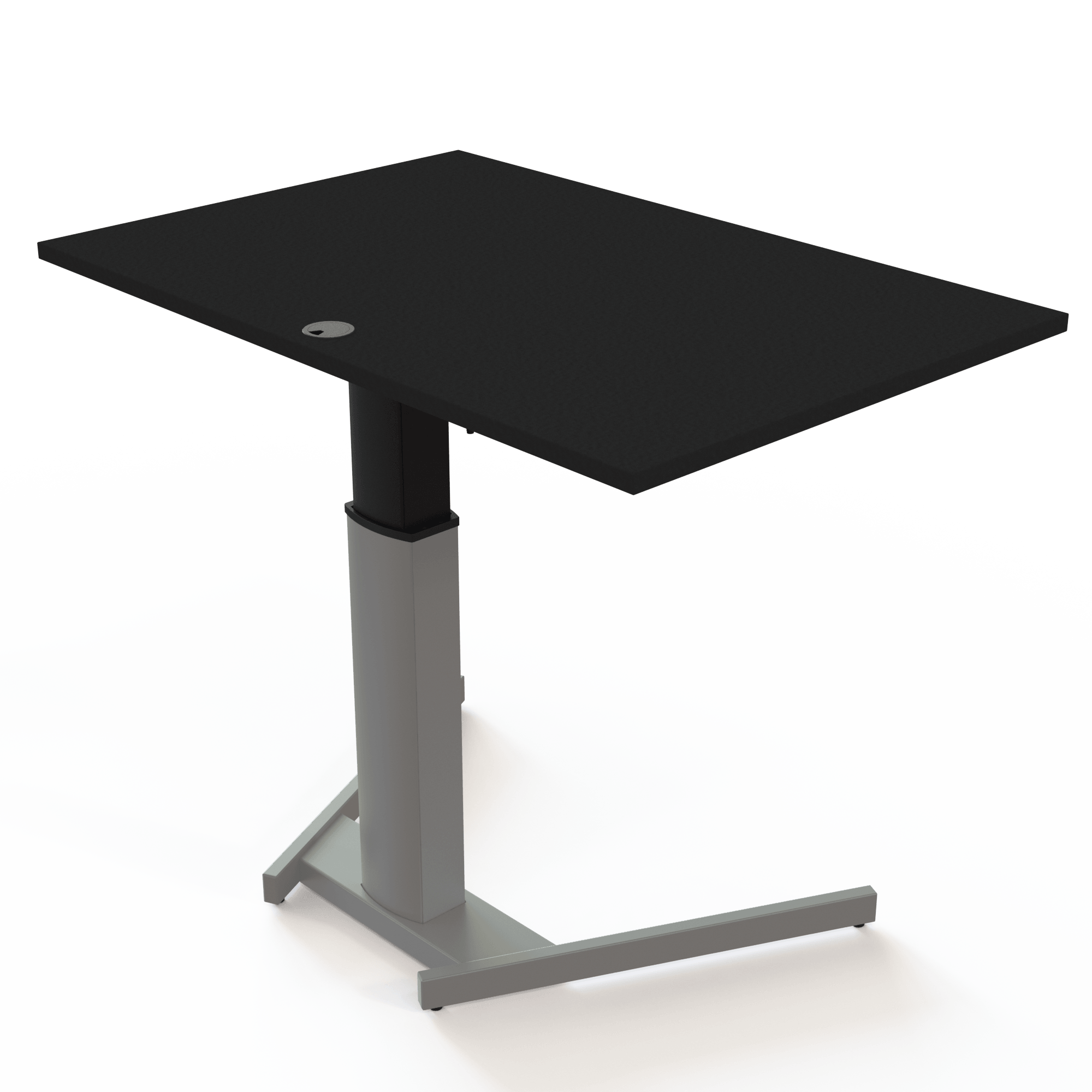 Schreibtisch steh/sitz | 120x80 cm | Schwarz mit silbernem Gestell