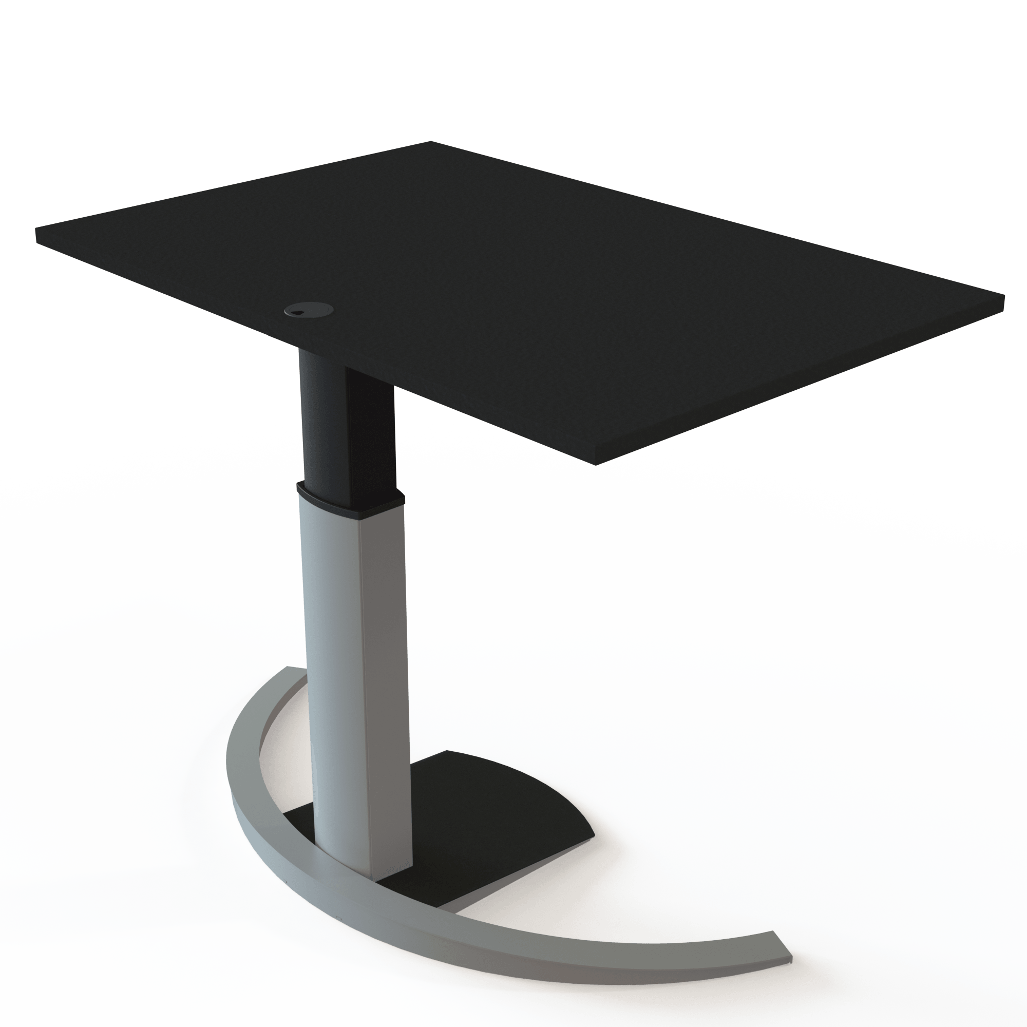 Schreibtisch steh/sitz | 120x80 cm | Schwarz mit silbernem Gestell