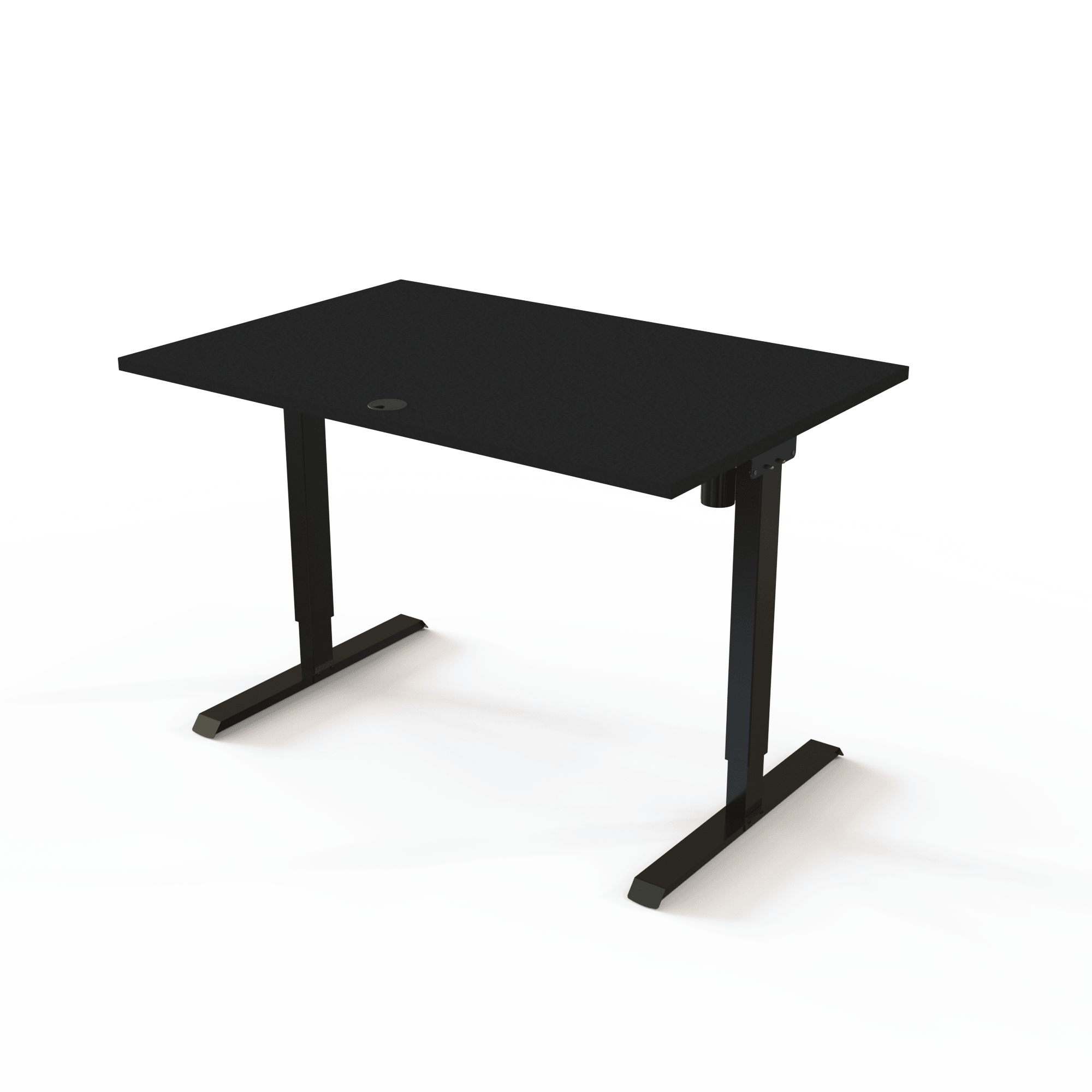 Schreibtisch steh/sitz | 120x80 cm | Schwarz mit schwarzem Gestell