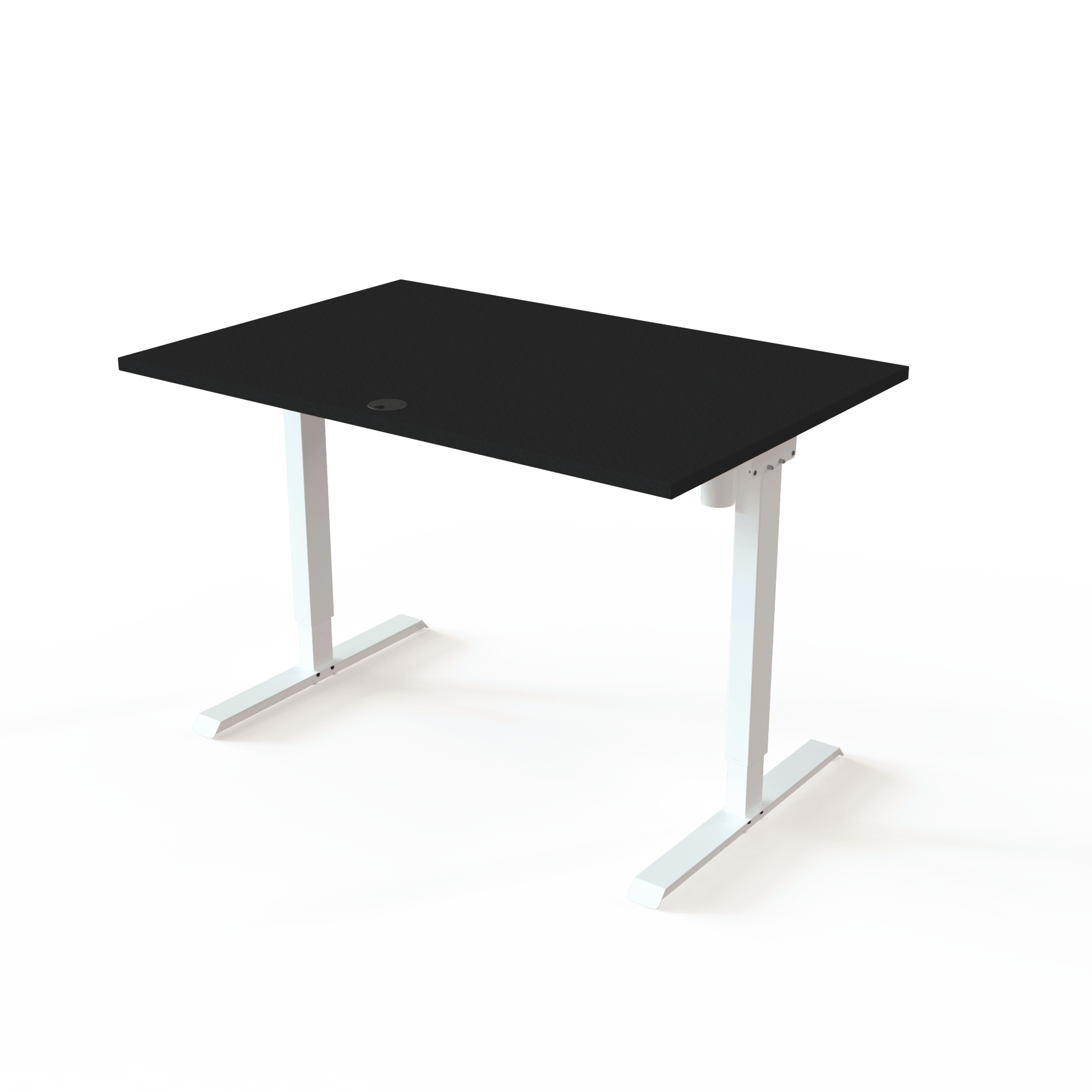 Schreibtisch steh/sitz | 120x80 cm | Schwarz mit weißem Gestell