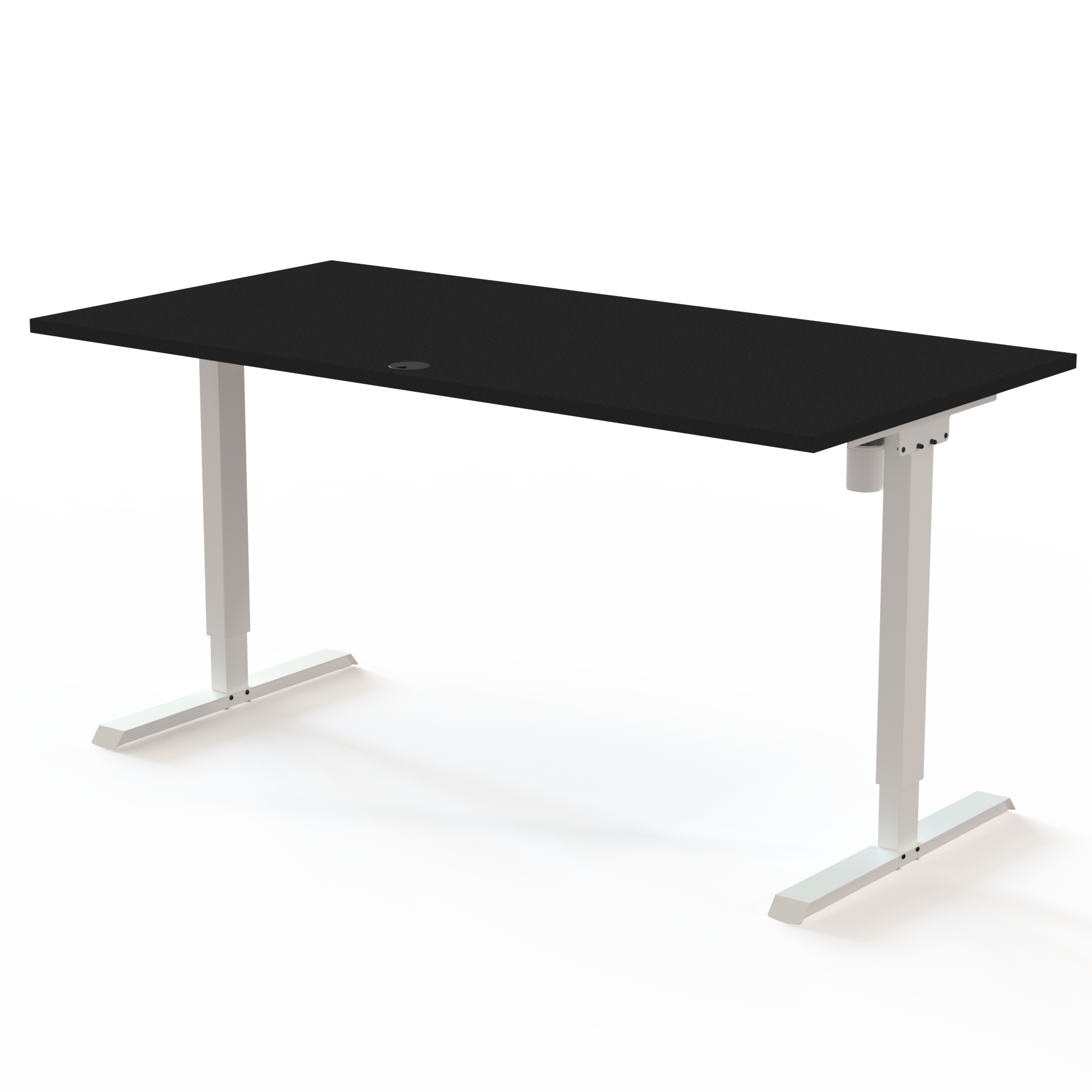 Schreibtisch steh/sitz | 160x80 cm | Schwarz mit weißem Gestell