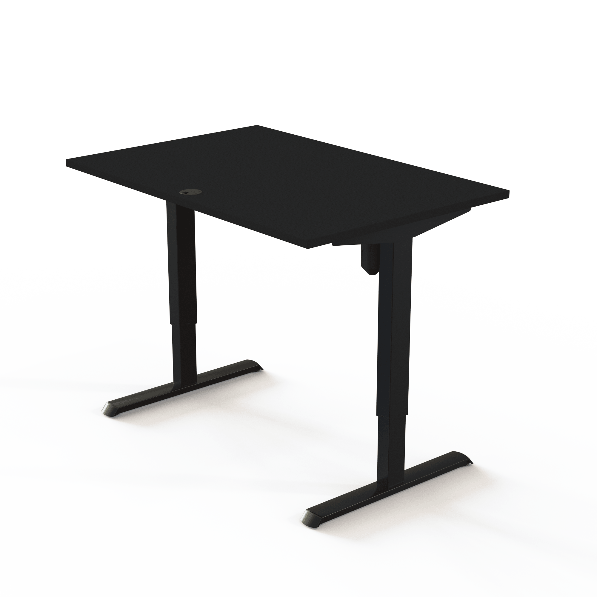 Schreibtisch steh/sitz | 120x80 cm | Schwarz mit schwarzem Gestell