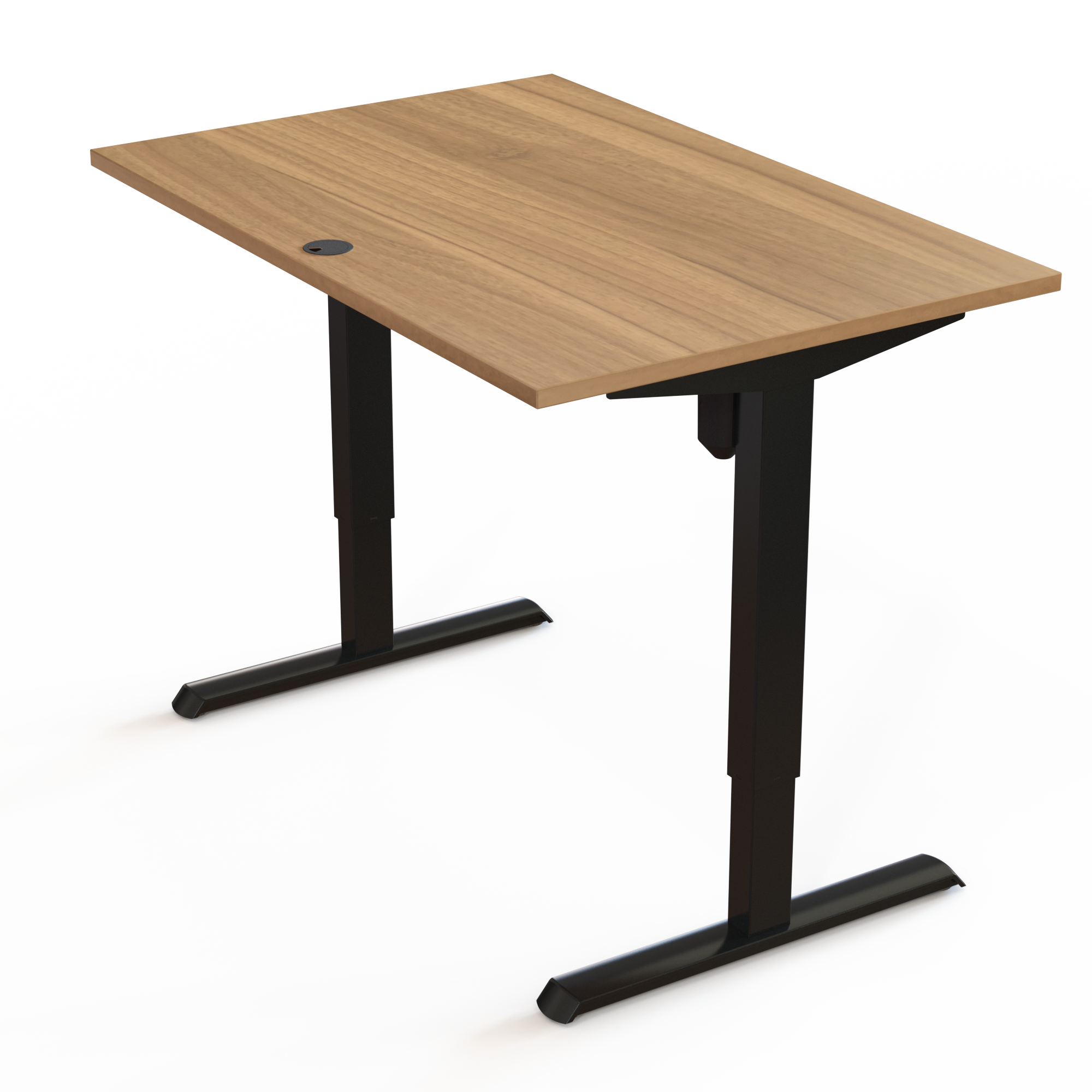 Schreibtisch steh/sitz | 120x80 cm | Nussbaum mit schwarzem Gestell