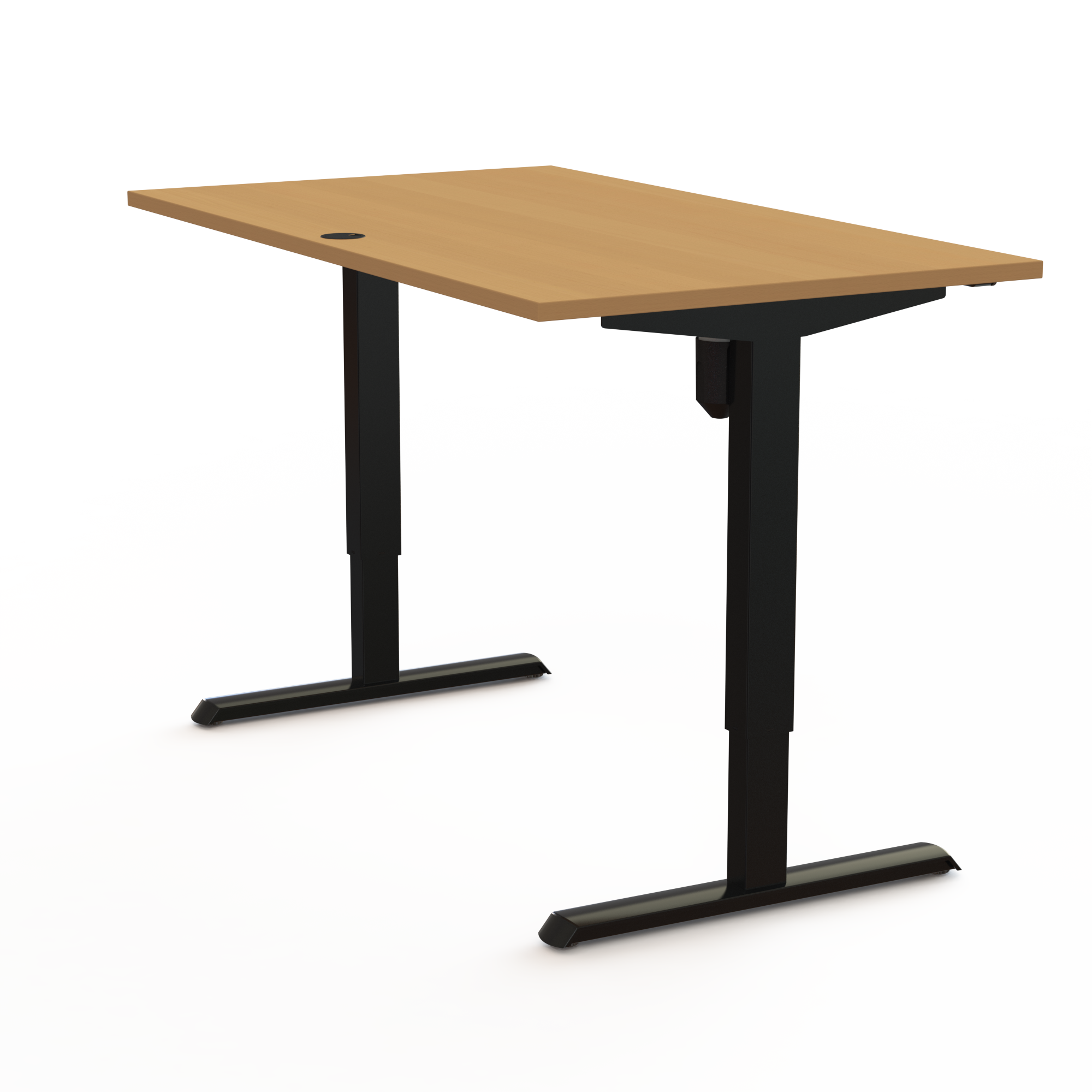 Schreibtisch steh/sitz | 140x80 cm | Buche mit schwarzem Gestell