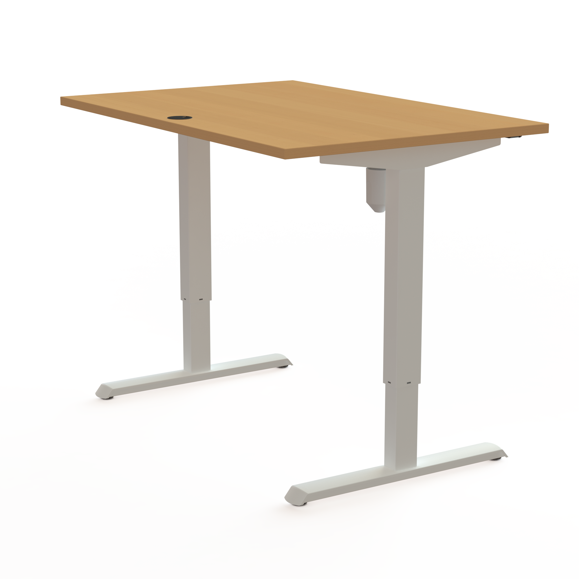 Schreibtisch steh/sitz | 120x80 cm | Buche mit weißem Gestell
