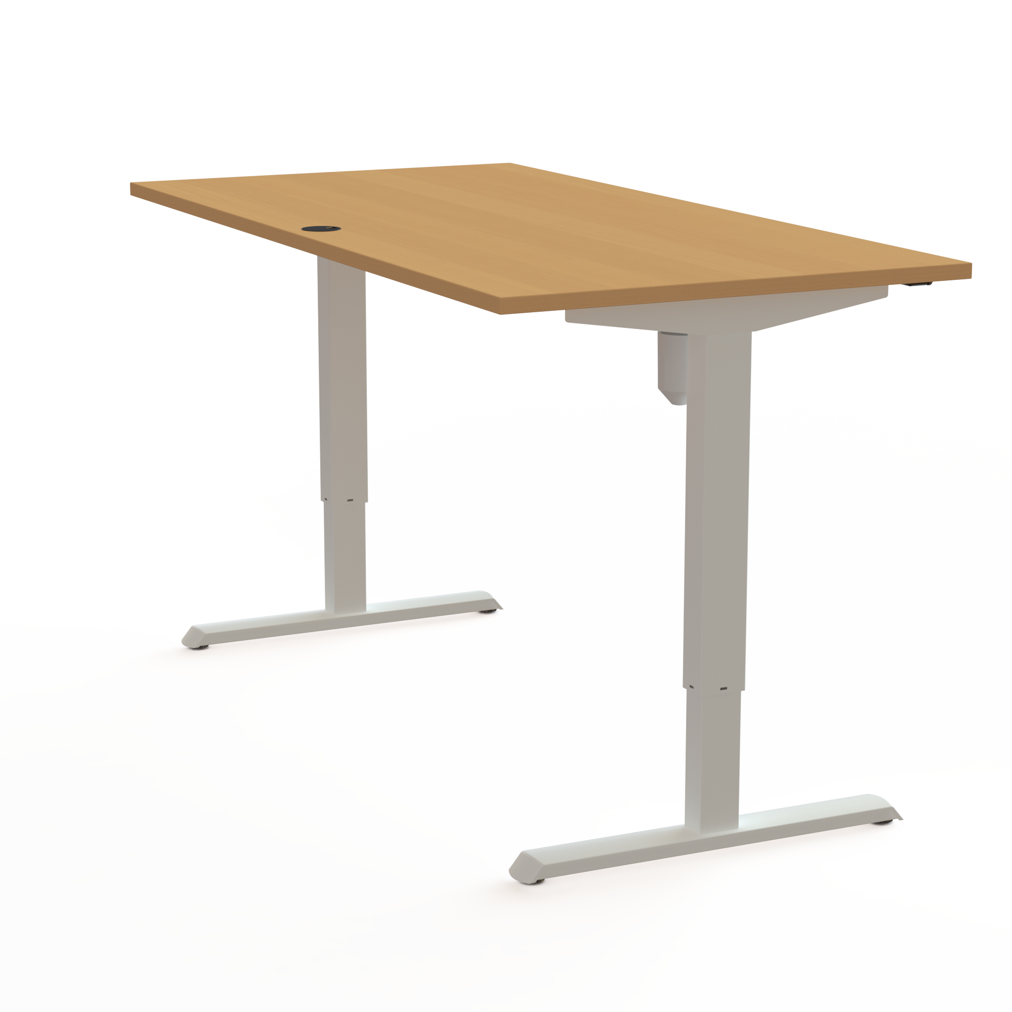 Schreibtisch steh/sitz | 160x80 cm | Buche mit weißem Gestell