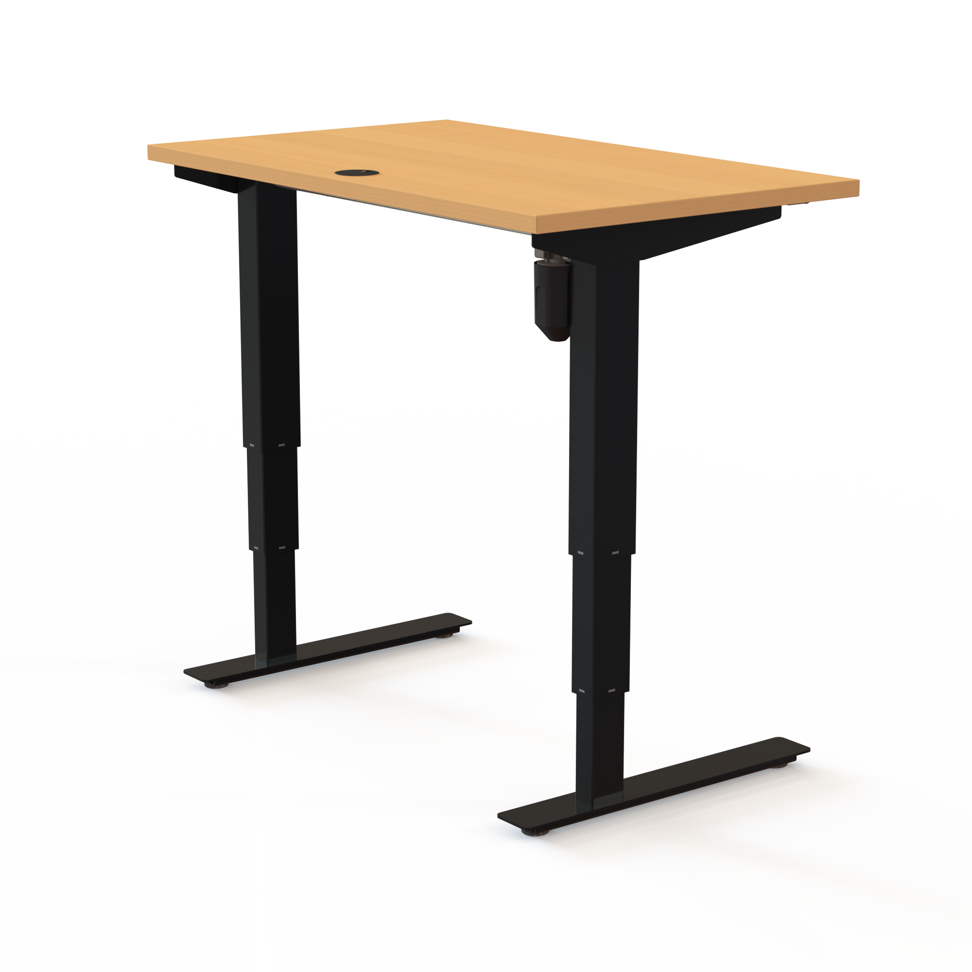Schreibtisch steh/sitz | 100x60 cm | Buche mit schwarzem Gestell